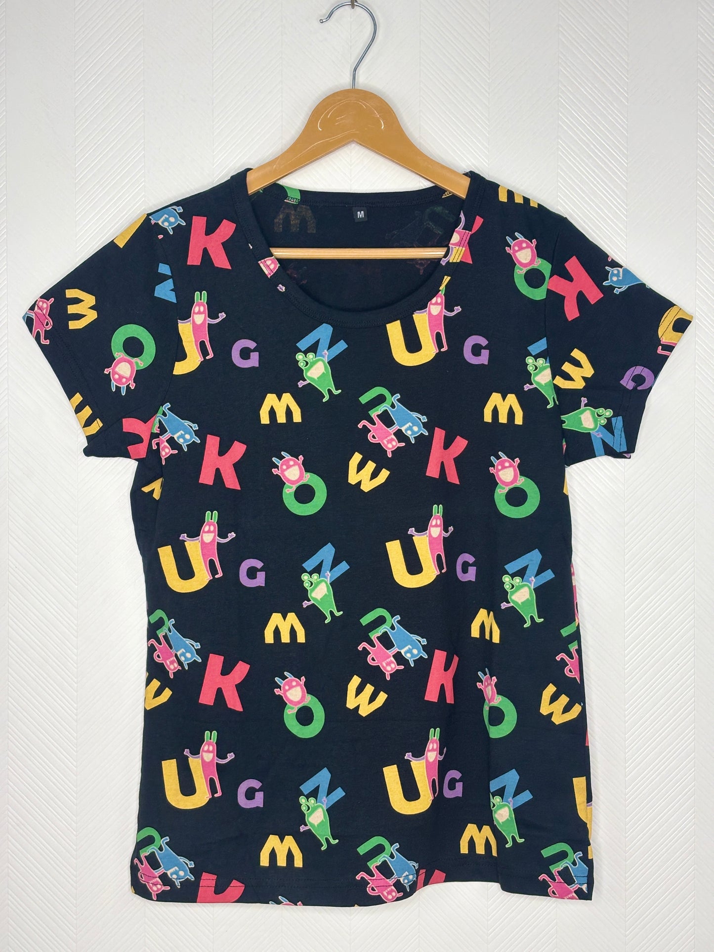 Navy Alphabet Monster Print Women's T-Shirt