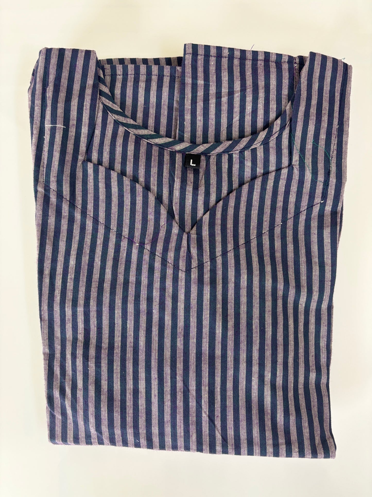 Blue Stripe Print Budget Friendly Frock