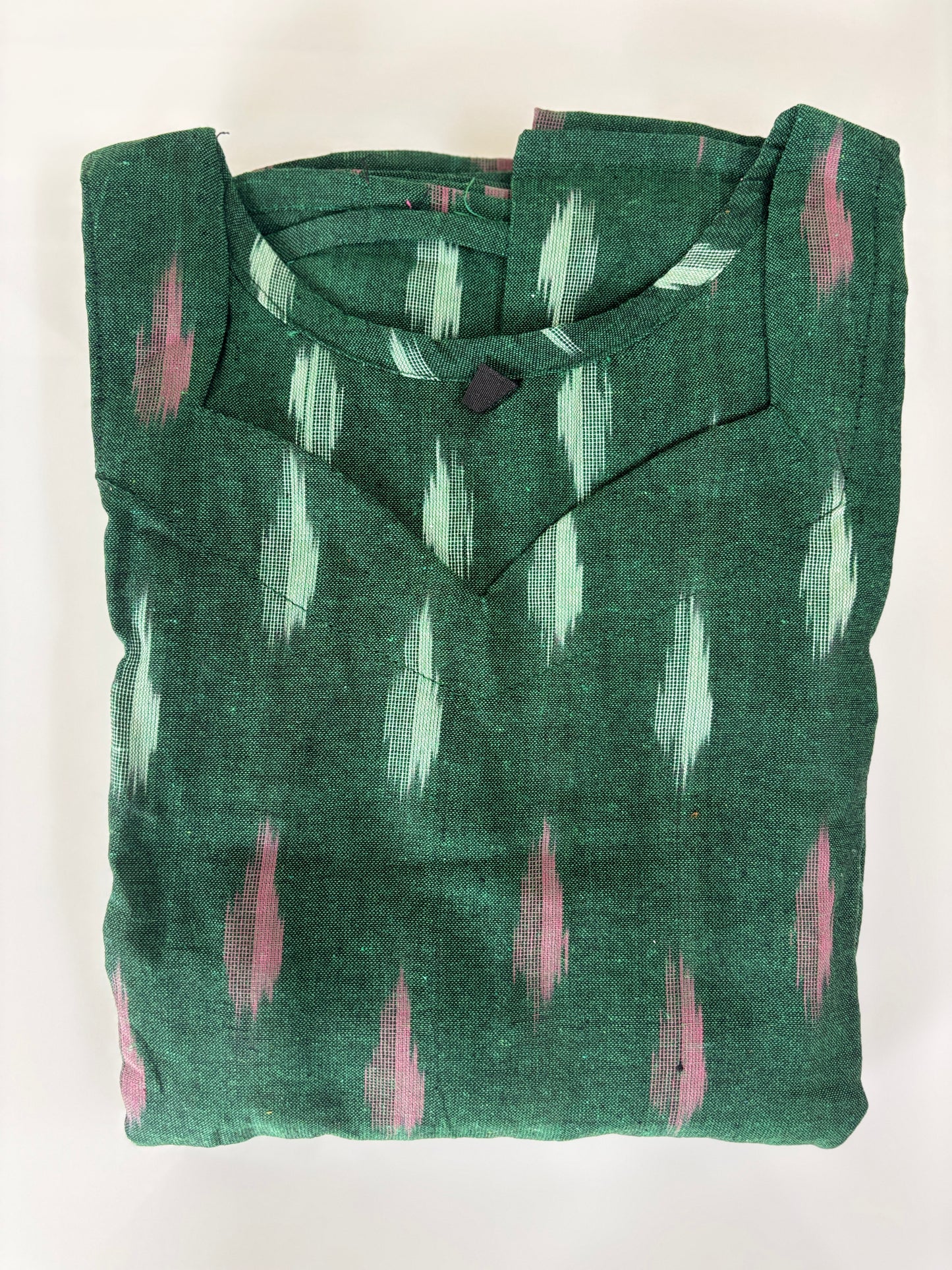Forest Green Classic Ikat Dash Budget Friendly Frock