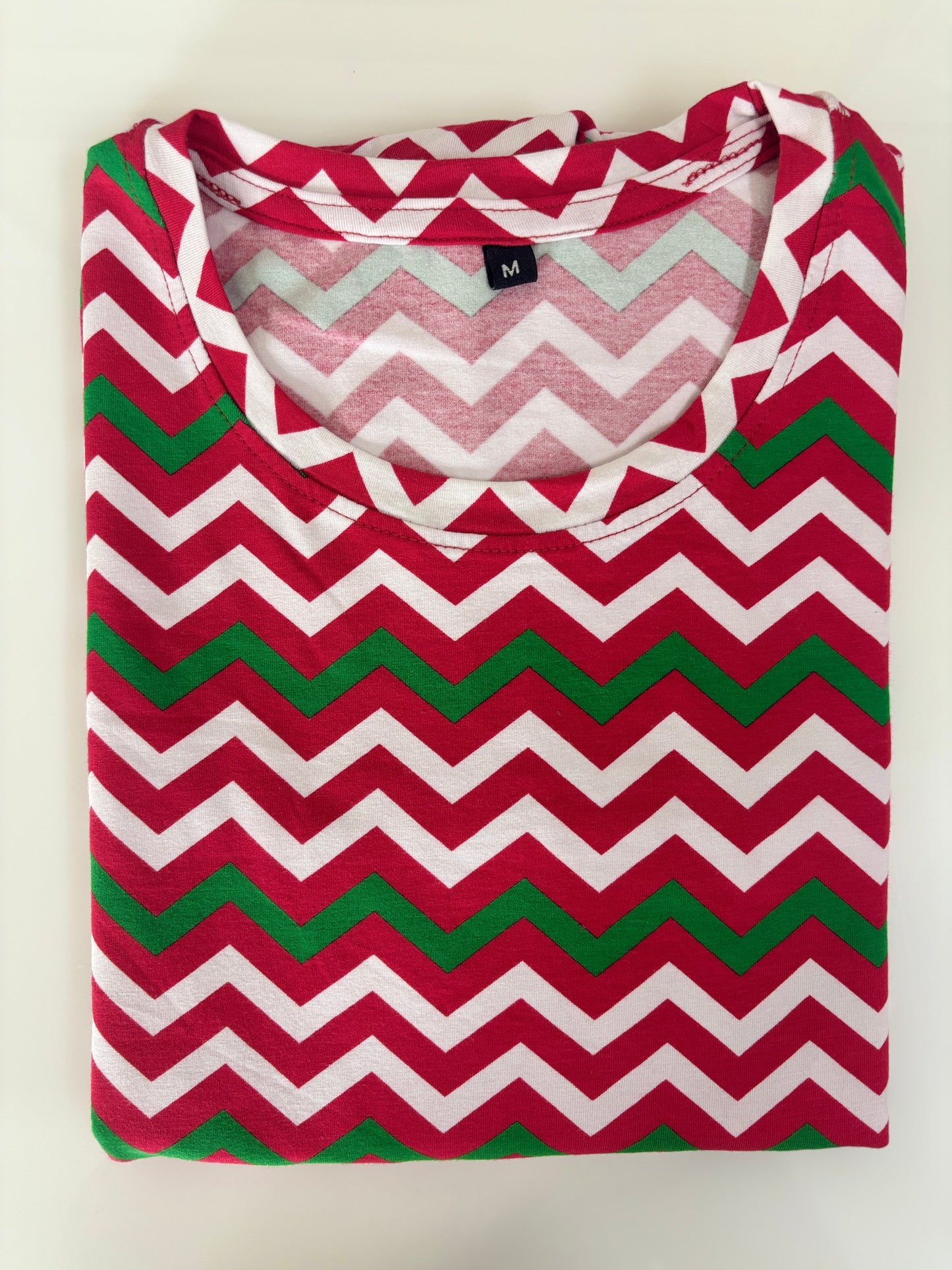 Cherry Red Multicolor Chevron Lounge Tunic