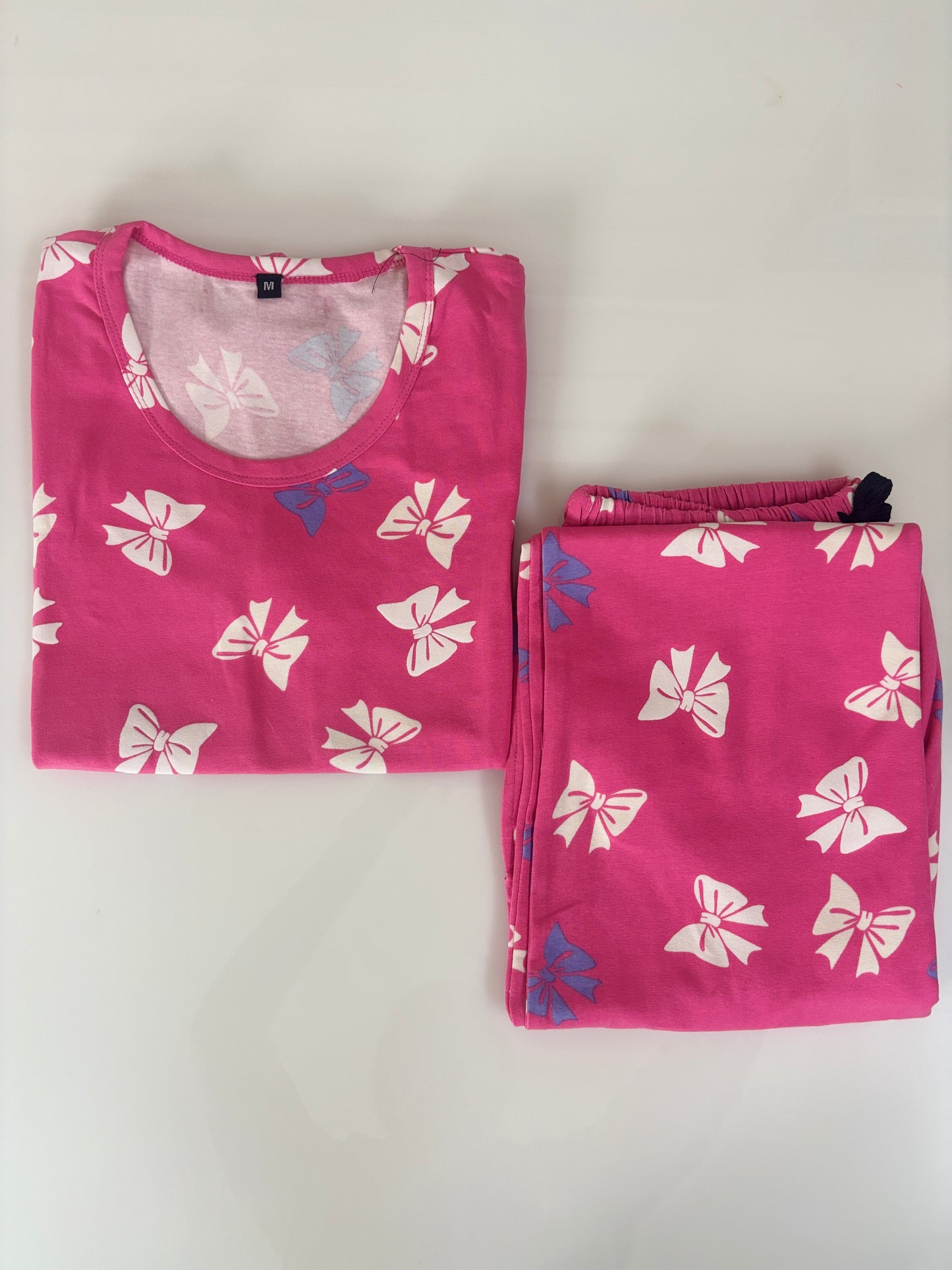 Pink Bow Print T-Shirt and 3/4th Coords
