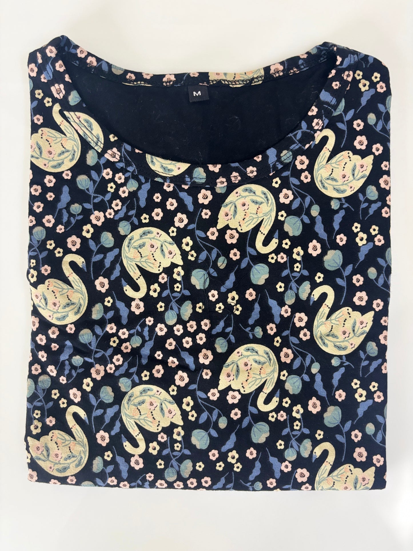 Midnight Navy Paisley Floral Print Feeding Maternity T-Shirt