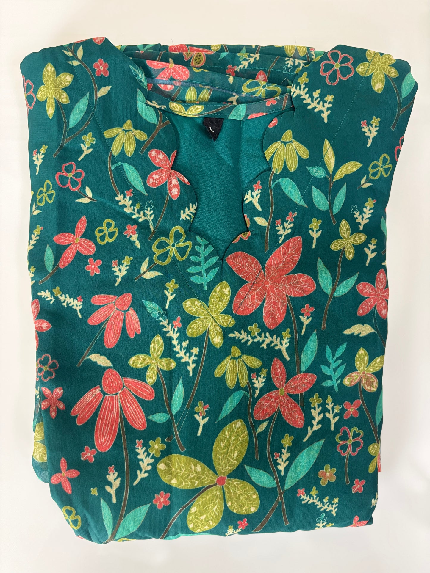 Teal Green Wildflower Meadow Print Non-Feeding Maxi