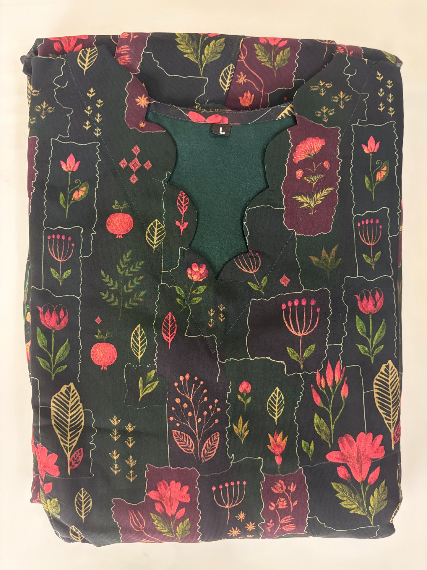 Charcoal Black Vintage Floral Motif Print Non-Feeding Maxi