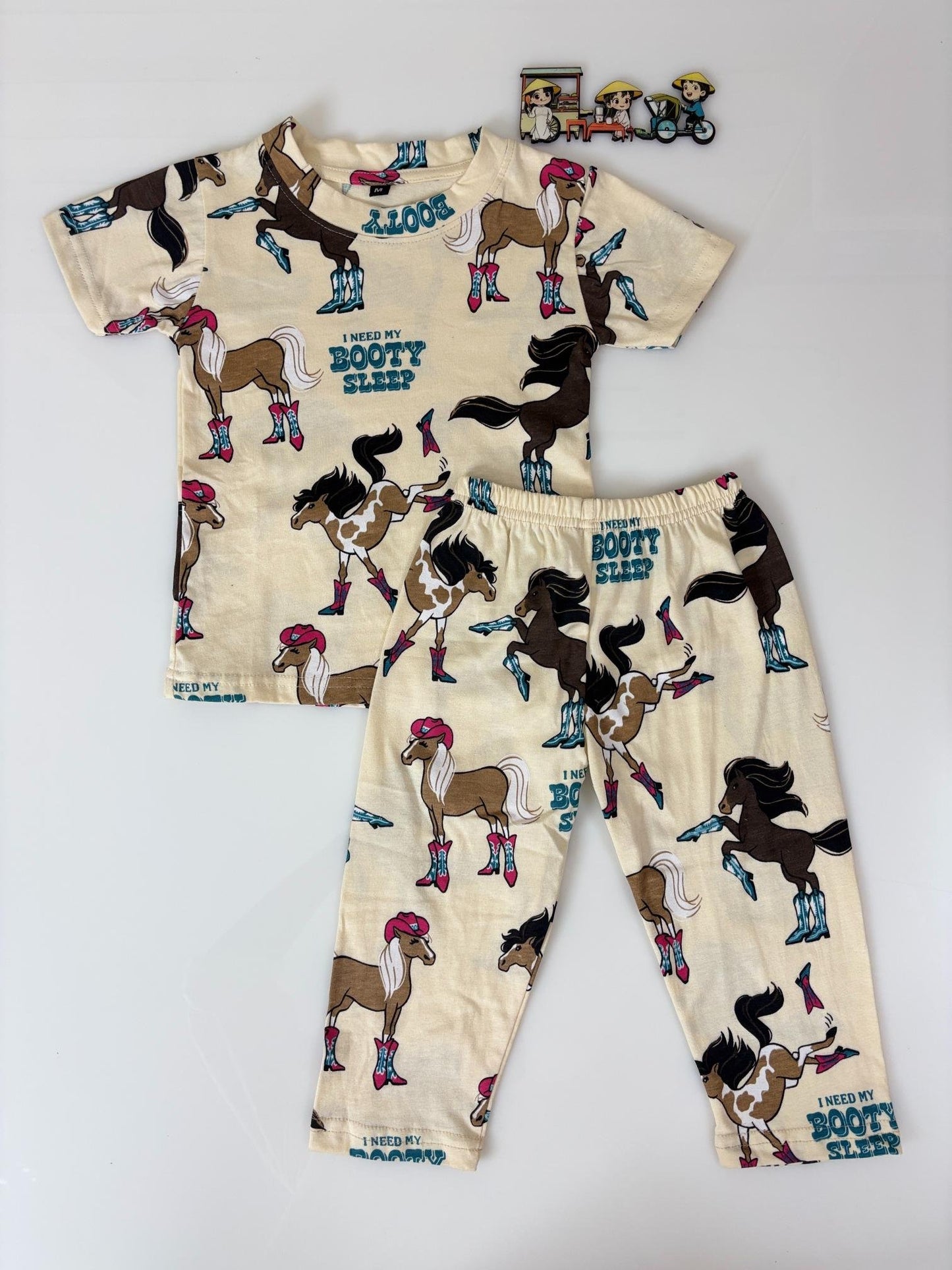 Beige With Animal Printed T-Shirt and Pant Co-ords