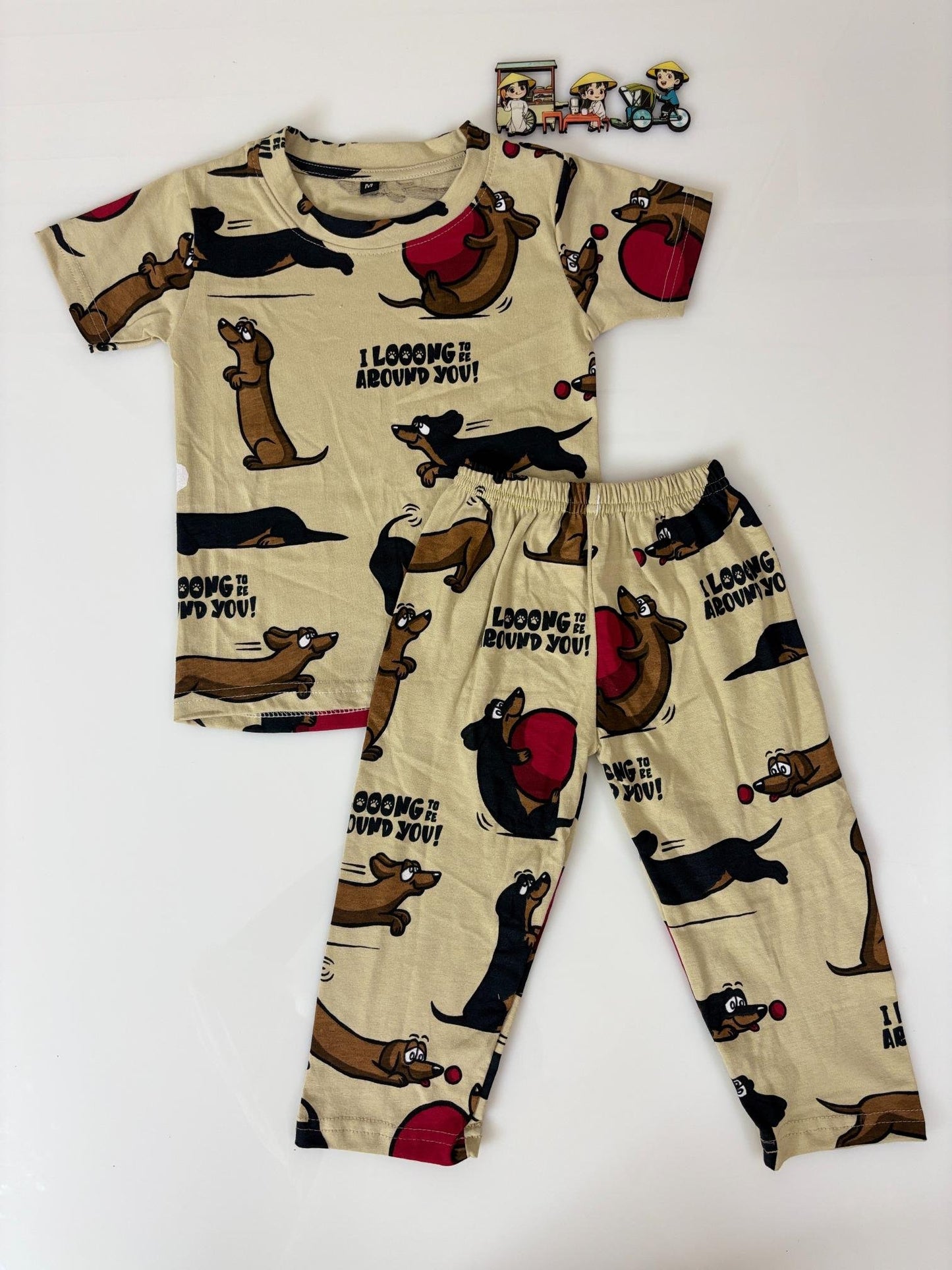 Off- White With Animal Printed T-Shirt and Pant Co-ords