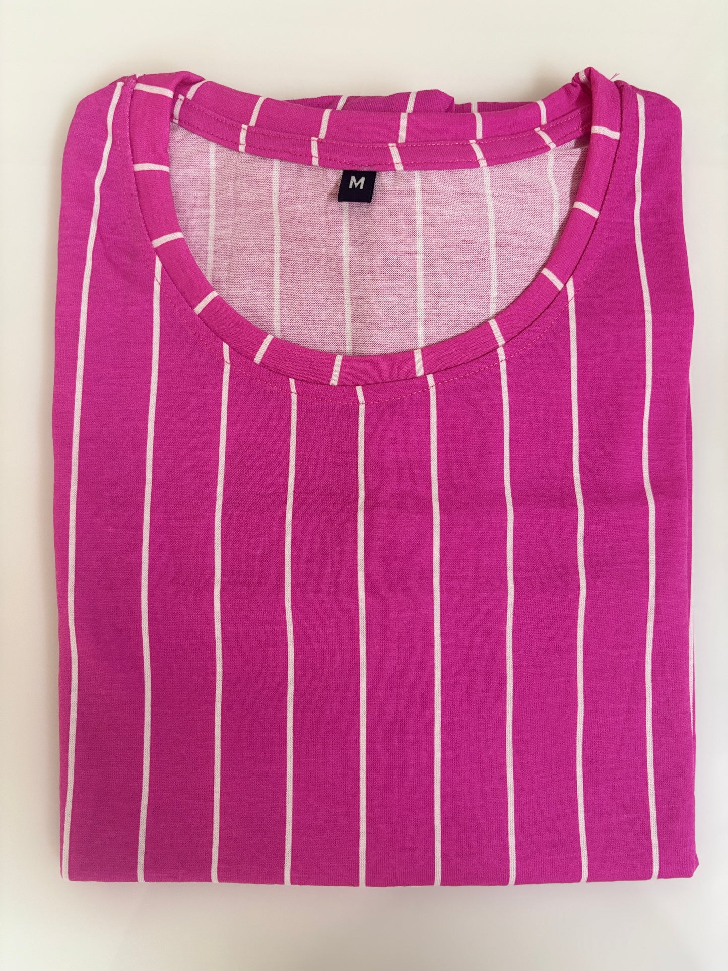 Rani Pink Vertical Pinstripe Women's Cotton Nighty