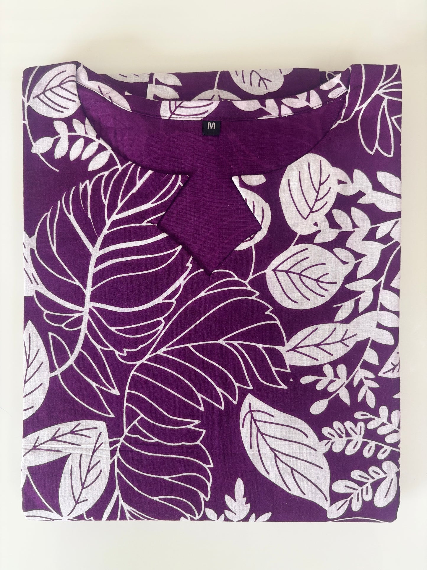 Deep Plum Botanical Leaf Print Non-Feeding Maxi