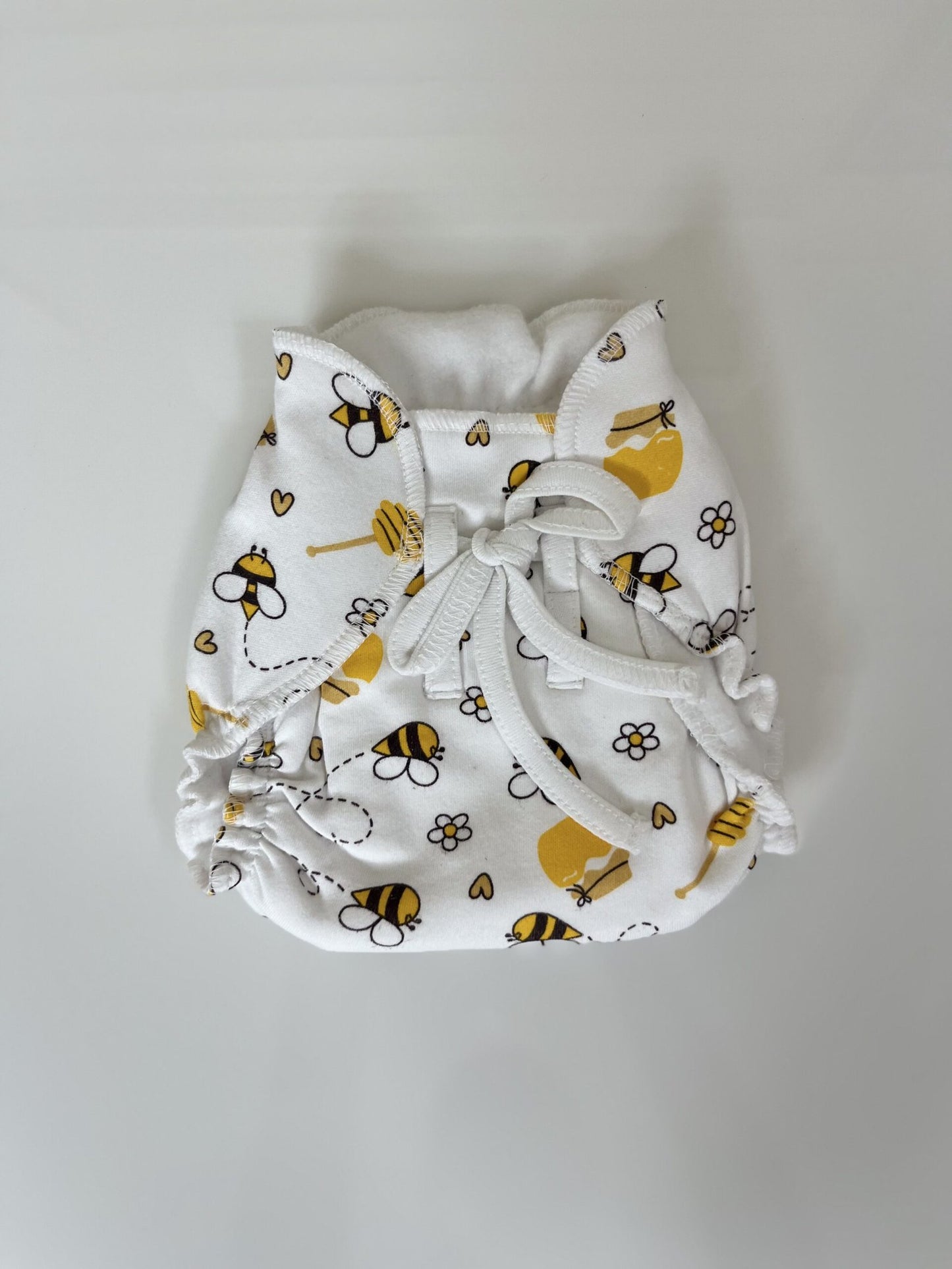 White with Bee's Printed Kids Padded Langot