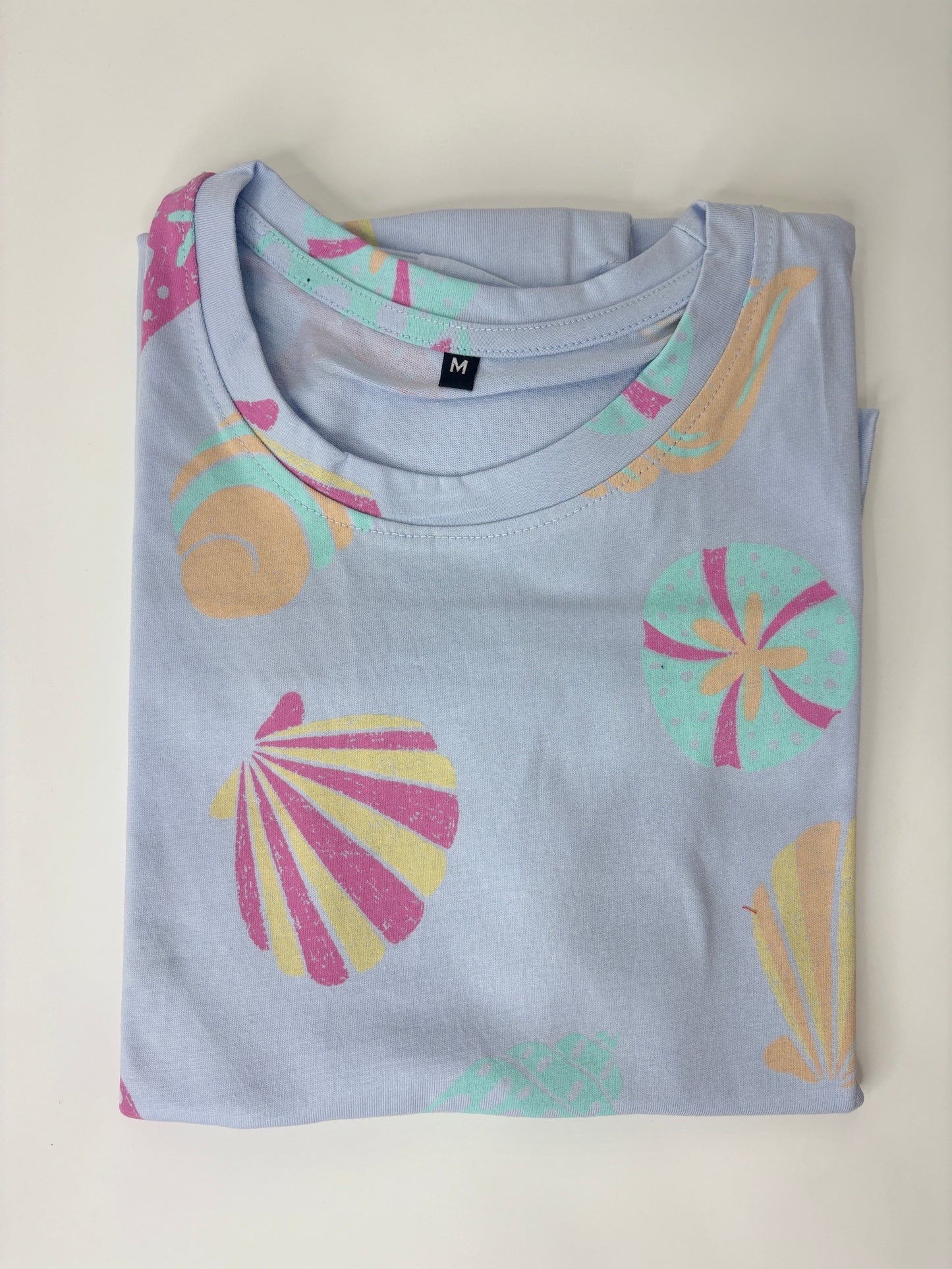 Sky Blue Seashell & Starfish Print Lounge Tunic