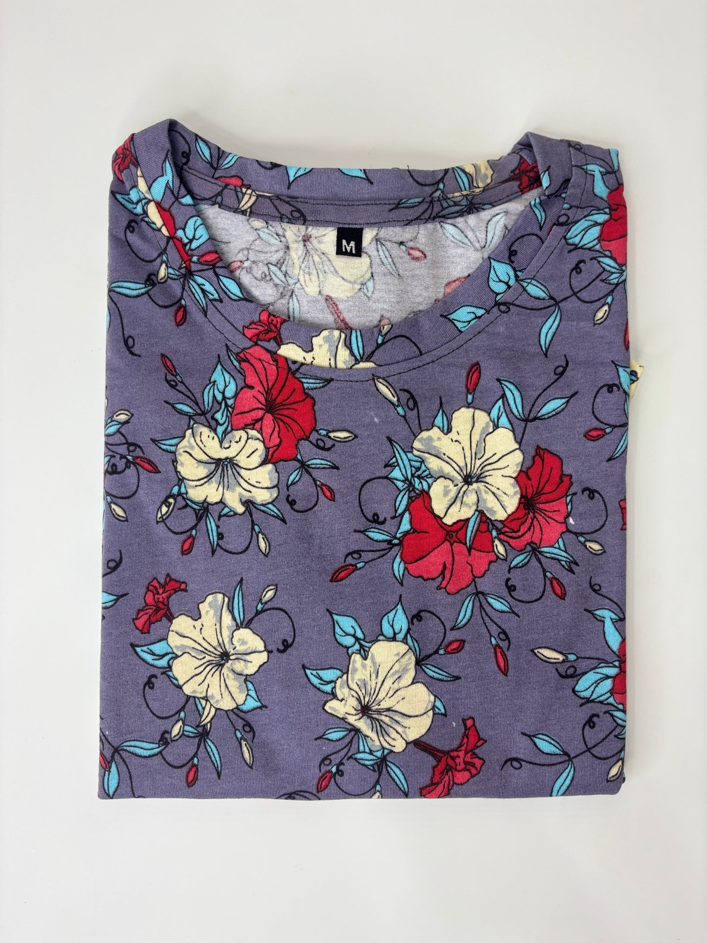Purple Floral Printed Lounge Tunics