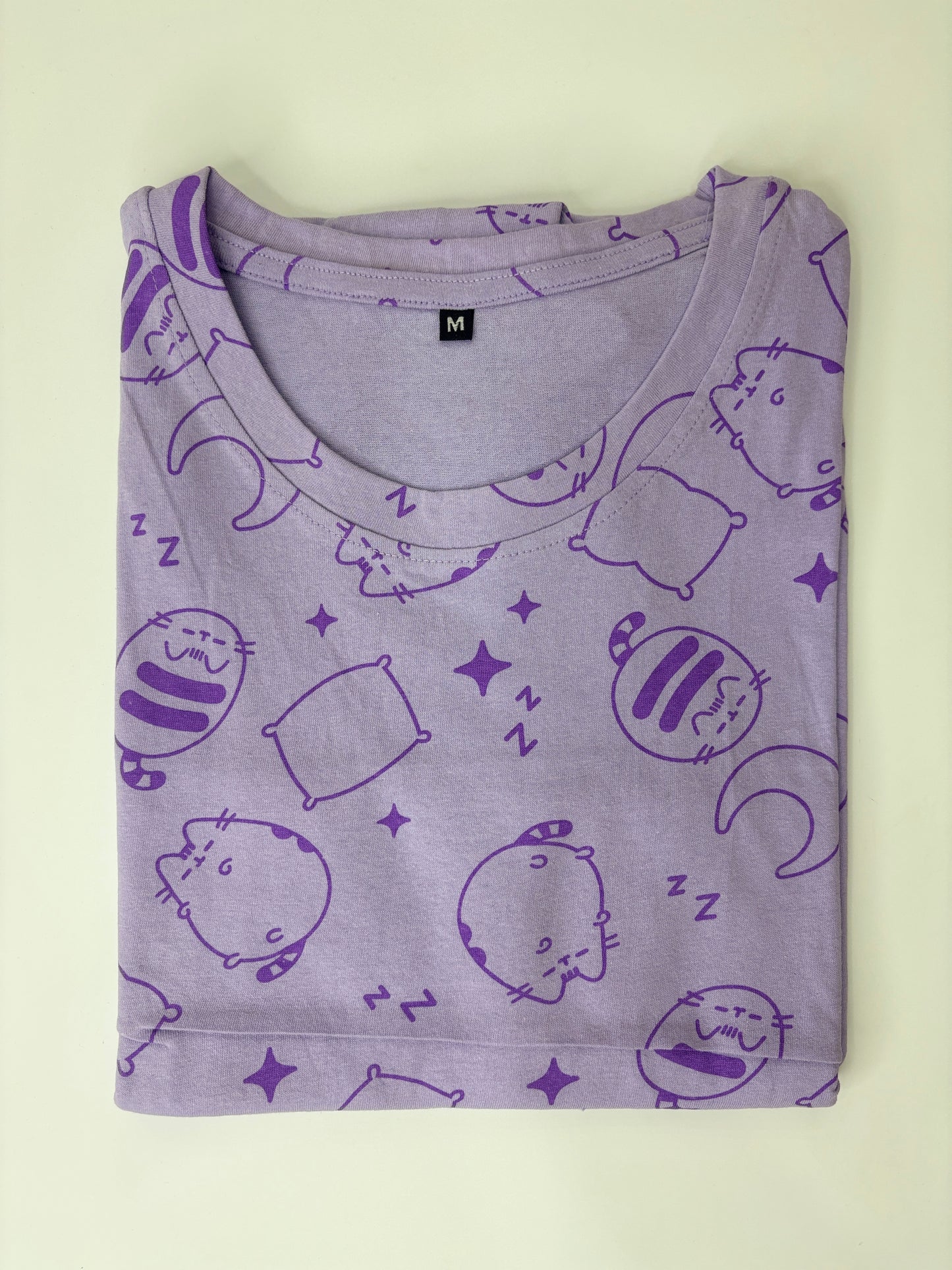 Lavender Purple Sleepy Character Printed Lounge Tunics