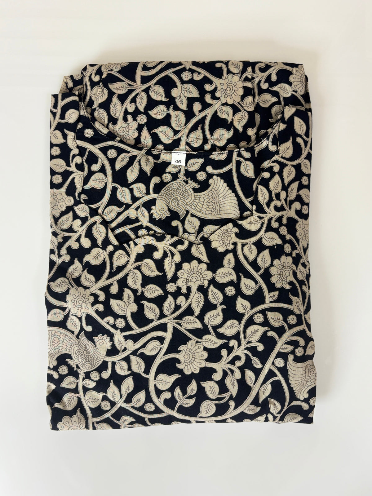 Mul Cotton Black Vintage Floral Print Non-Feeding Maxi