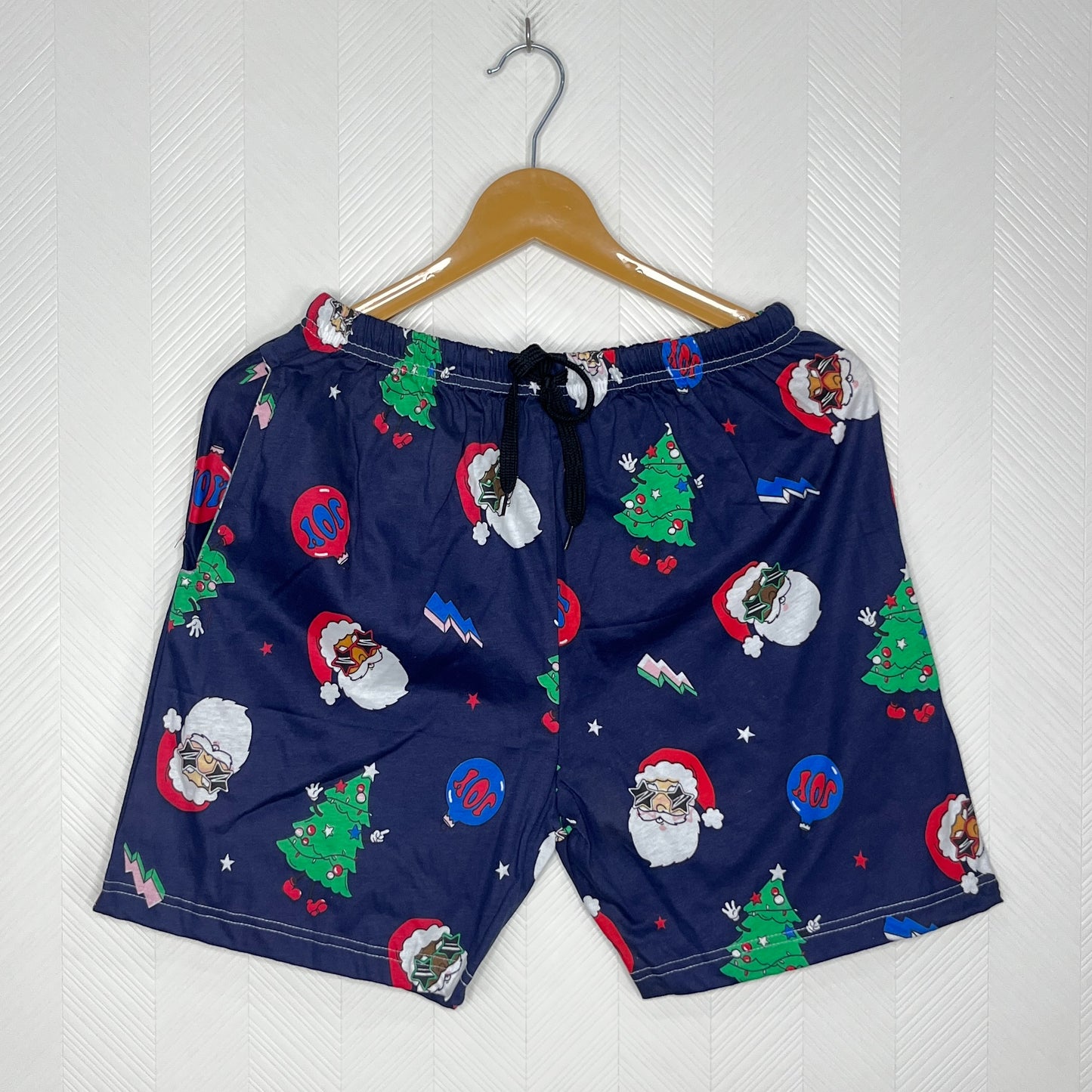 Midnight Navy Funky Christmas Women's Shorts