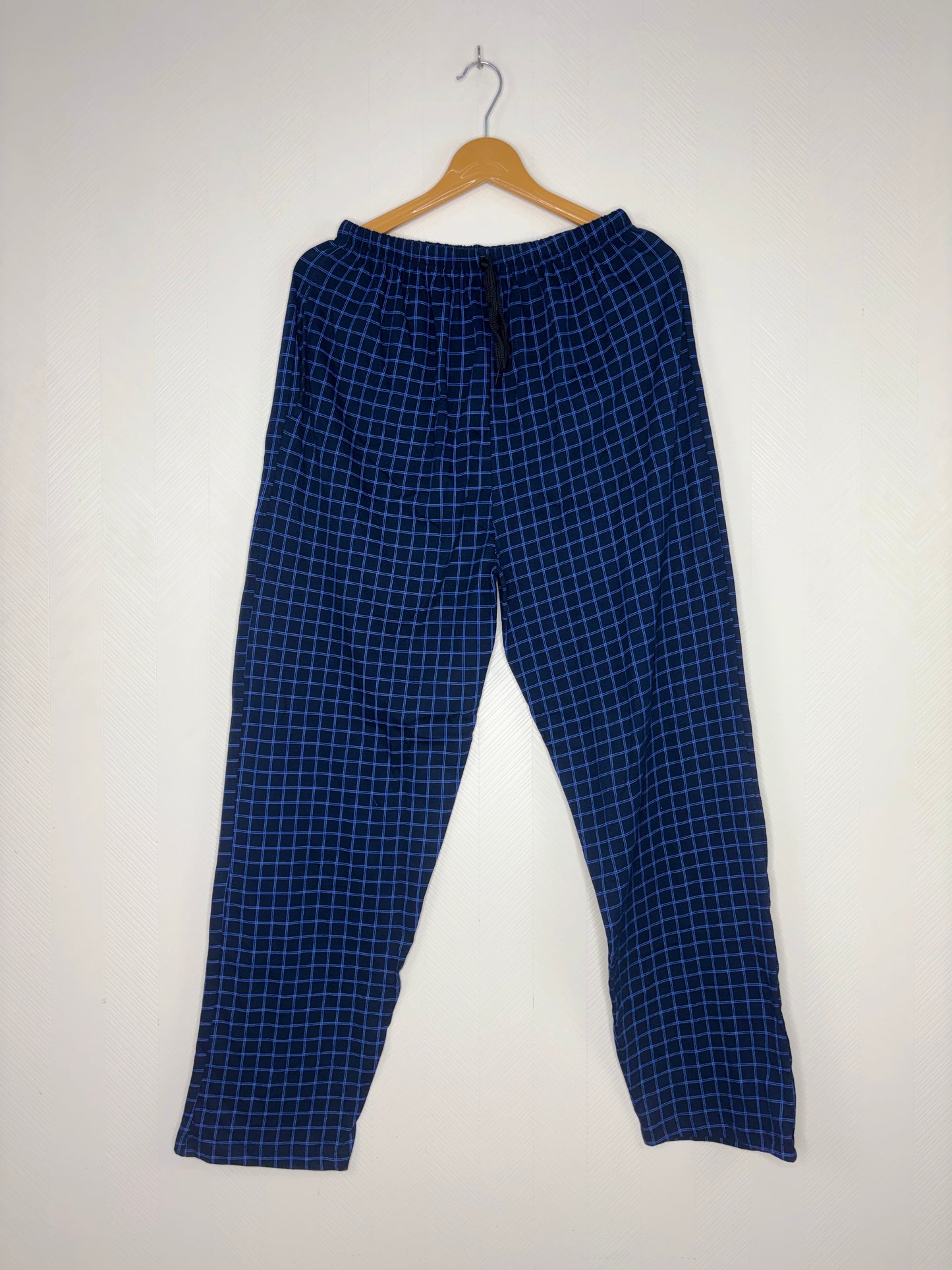 Navy Blue Grid Check Women’s Night Pant