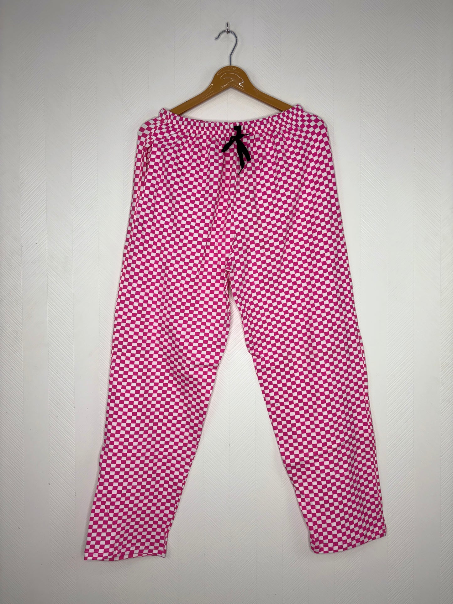 Pink & White Mini Check Women’s Night Pant