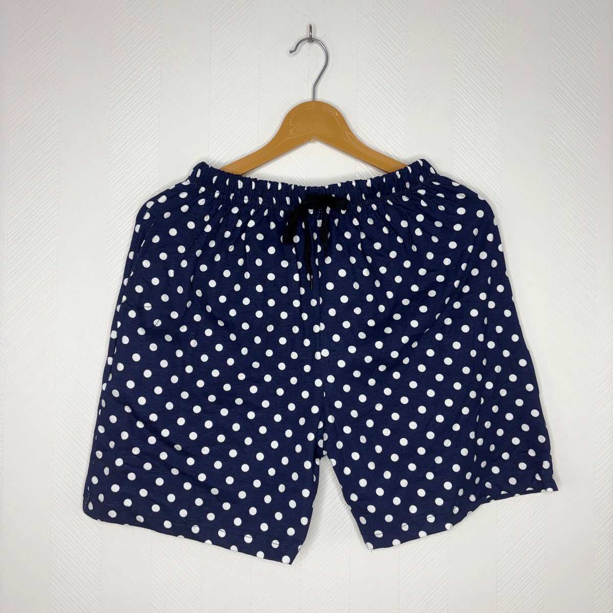 Women’s Navy Blue White Polka Dot Printed Shorts