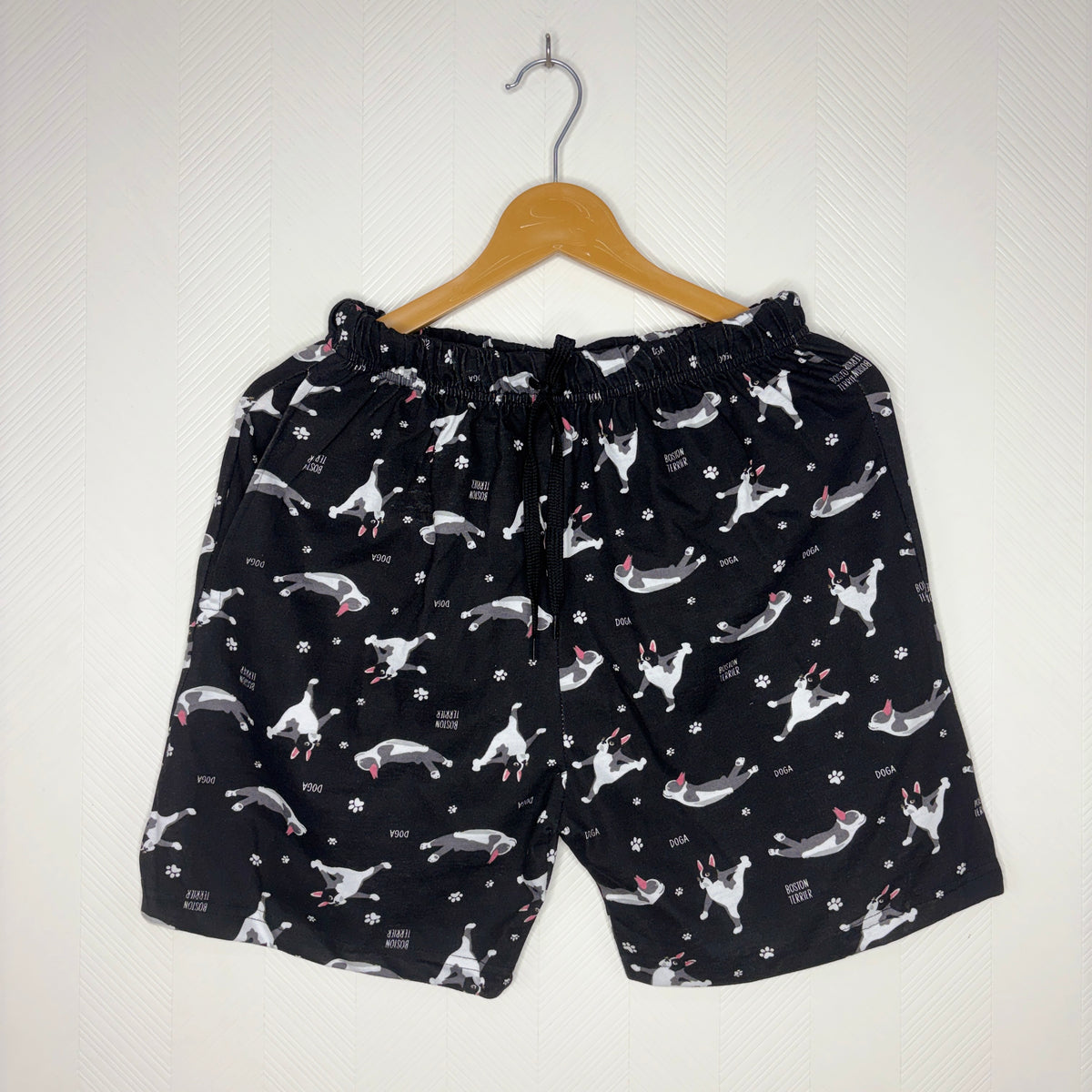 Women’s Black Boston Terrier Printed Shorts