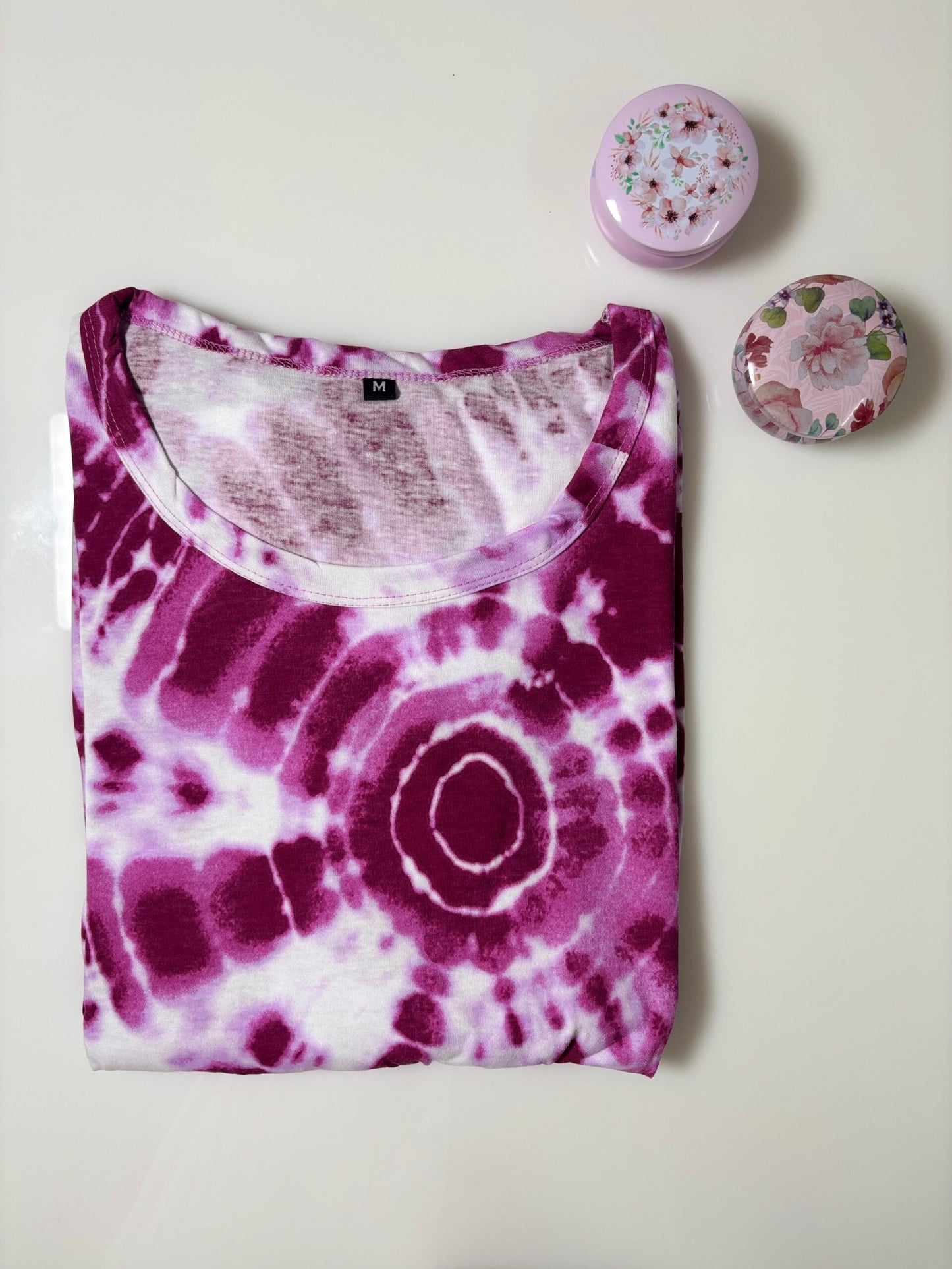 Purple Dye and Tie's Printed Knitted Round-Neck Cotton Lounge Frock