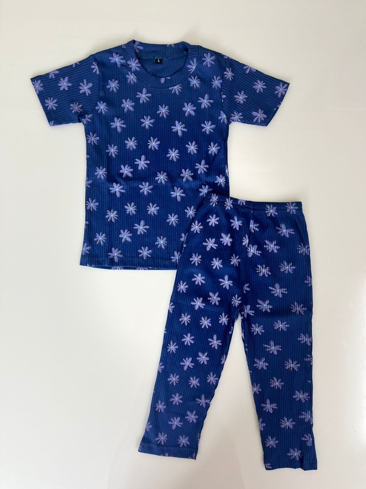 Royal Purple White Fern Leaf Print Soft cotton Kurti with full lining
