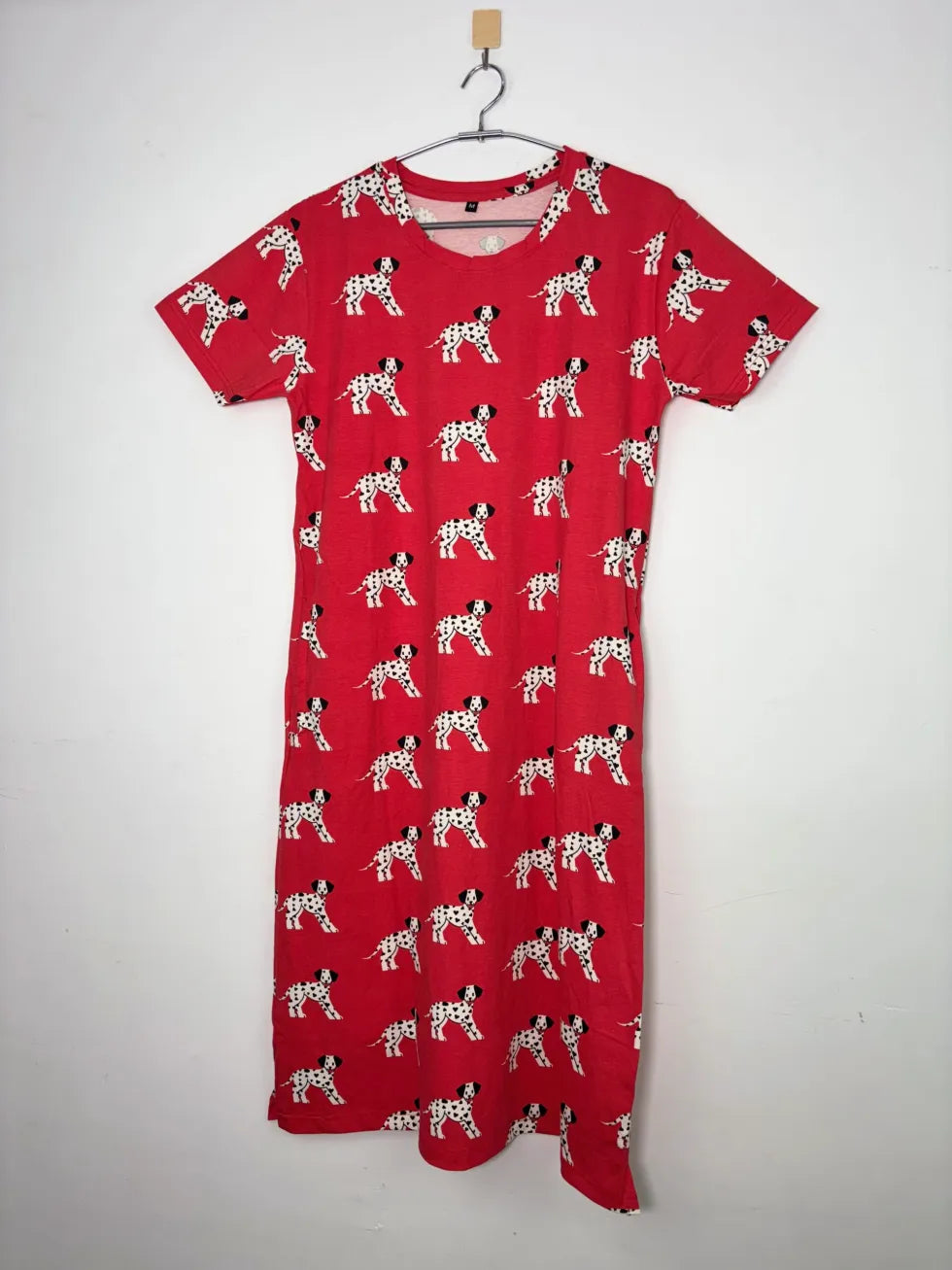 Red and Dogies Printed Round Neck Long Tunic