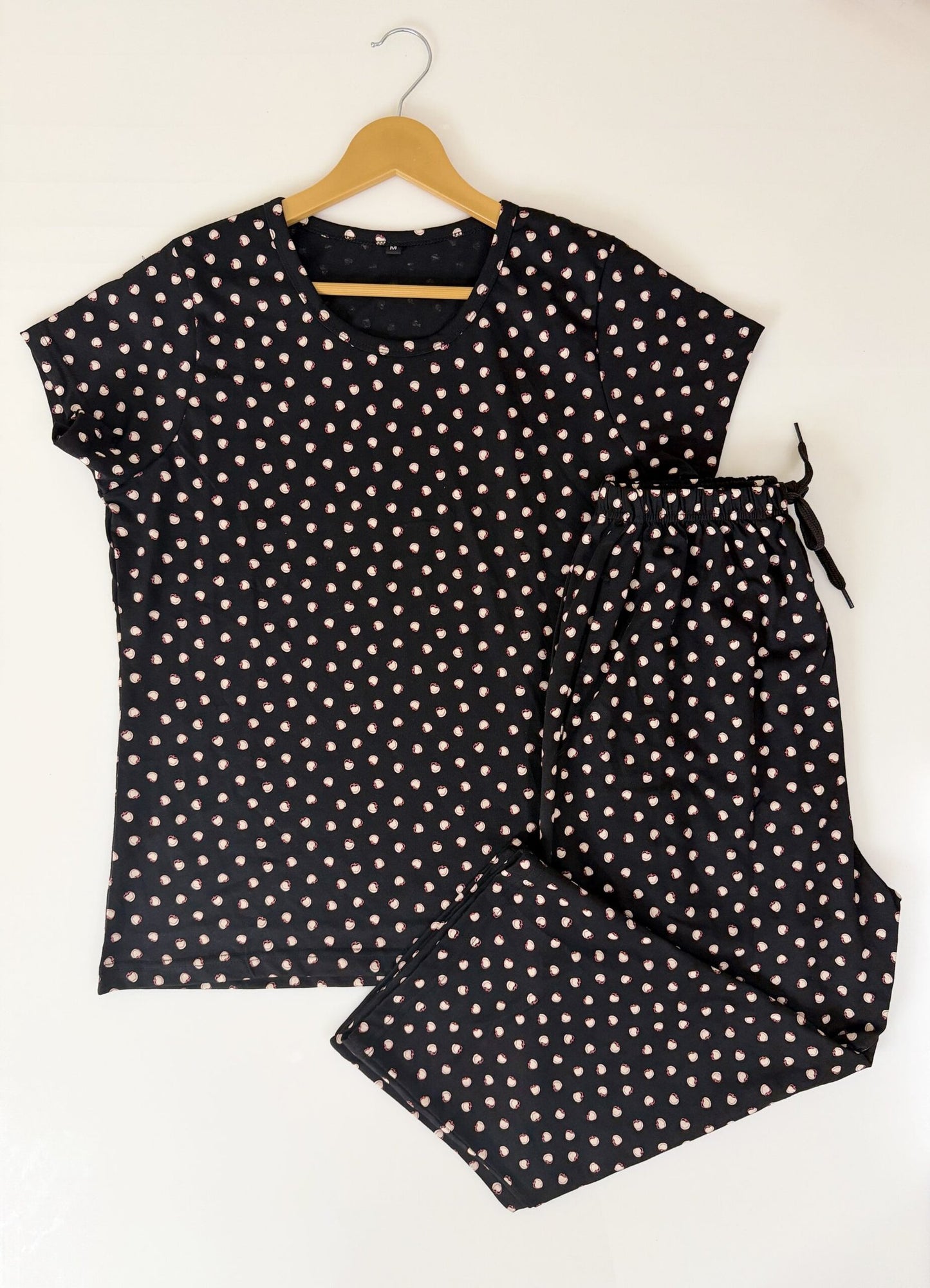 Black with Mango Printed T-shirt and 3/4th Coords