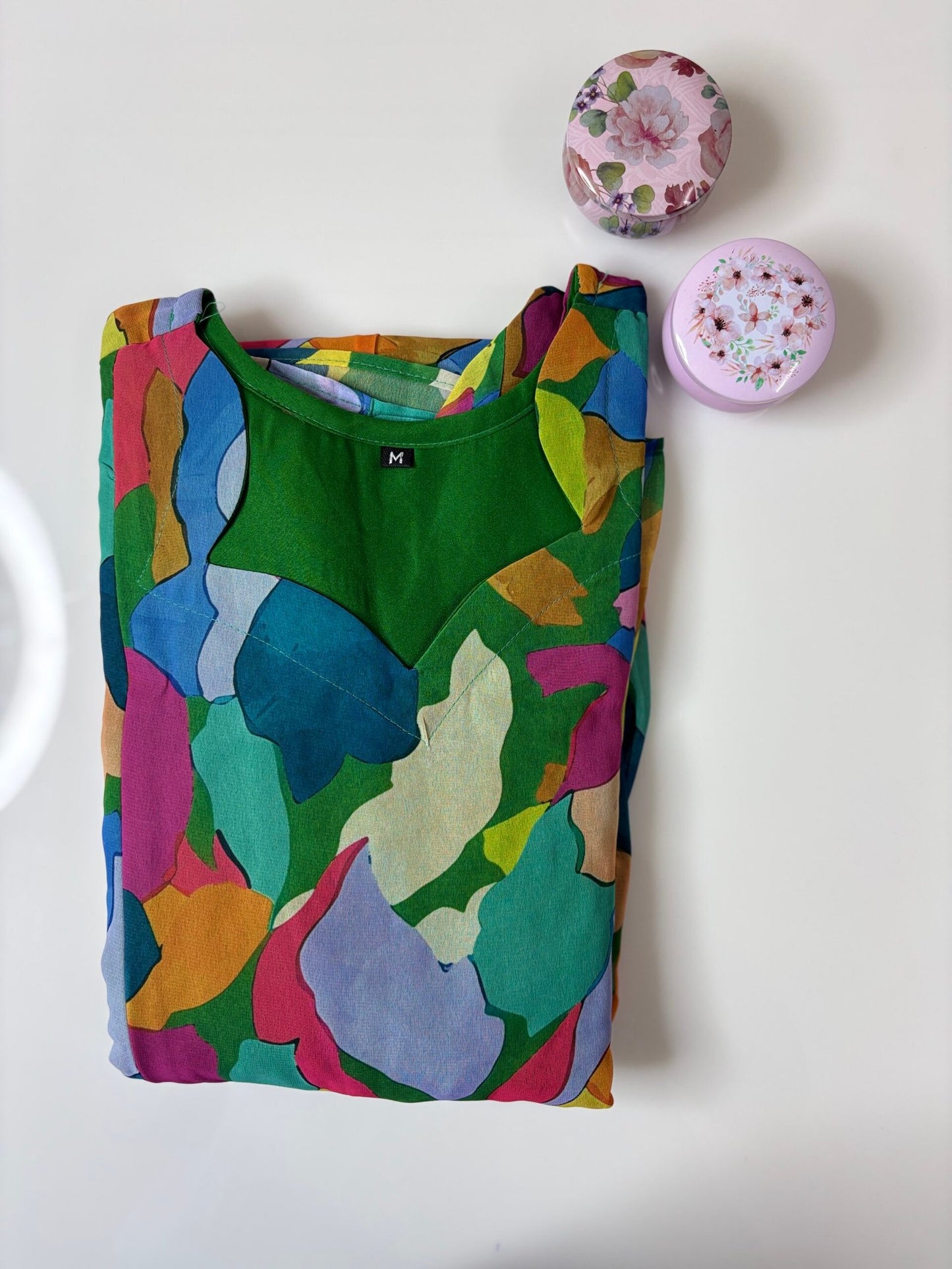 Multicolor Abstract Printed Georgette Outdoor Feeding Maxi