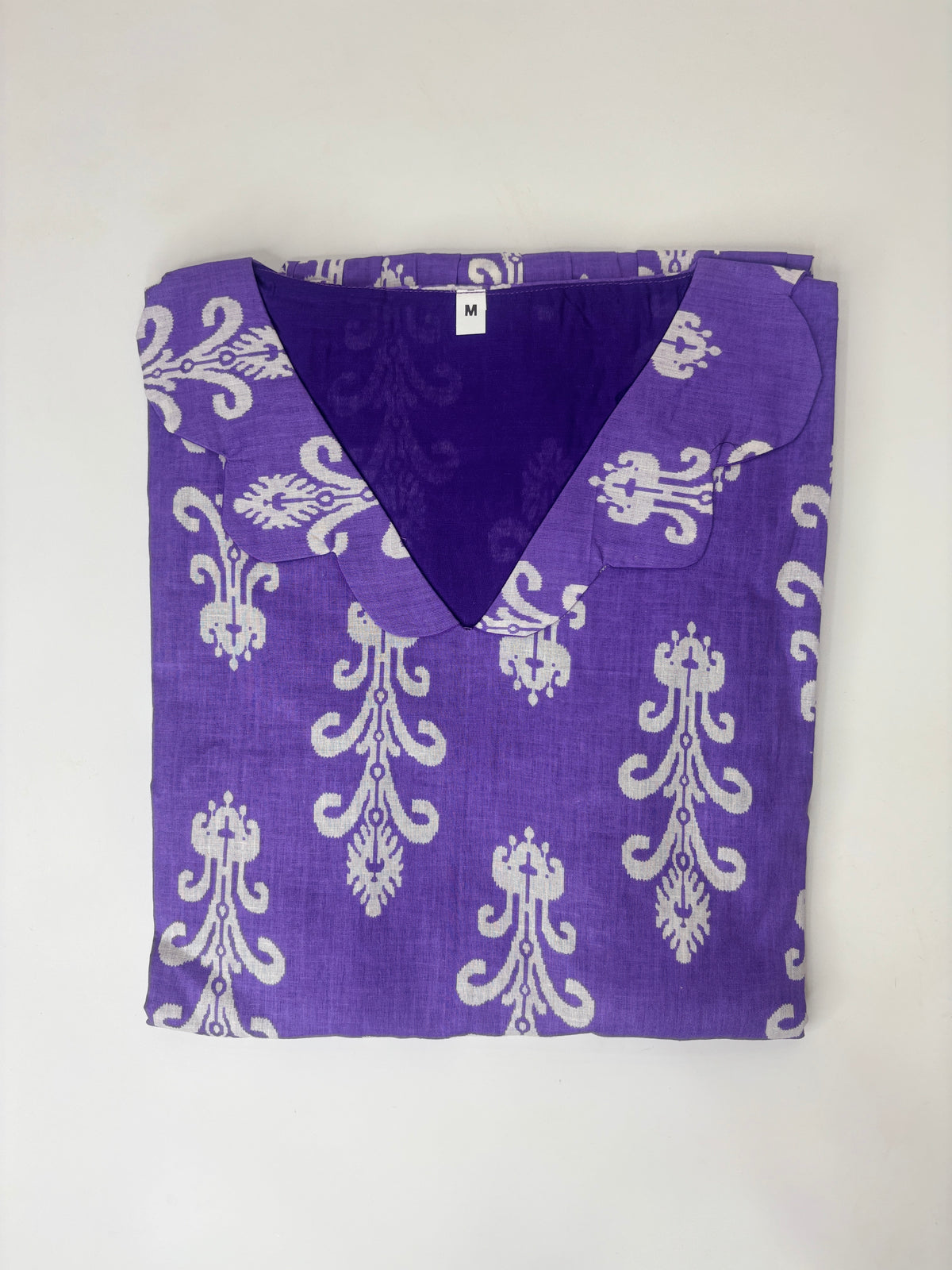 Royal Purple White Ornamental Buta Print Pure Jaipur Cotton Non-Feeding maxi