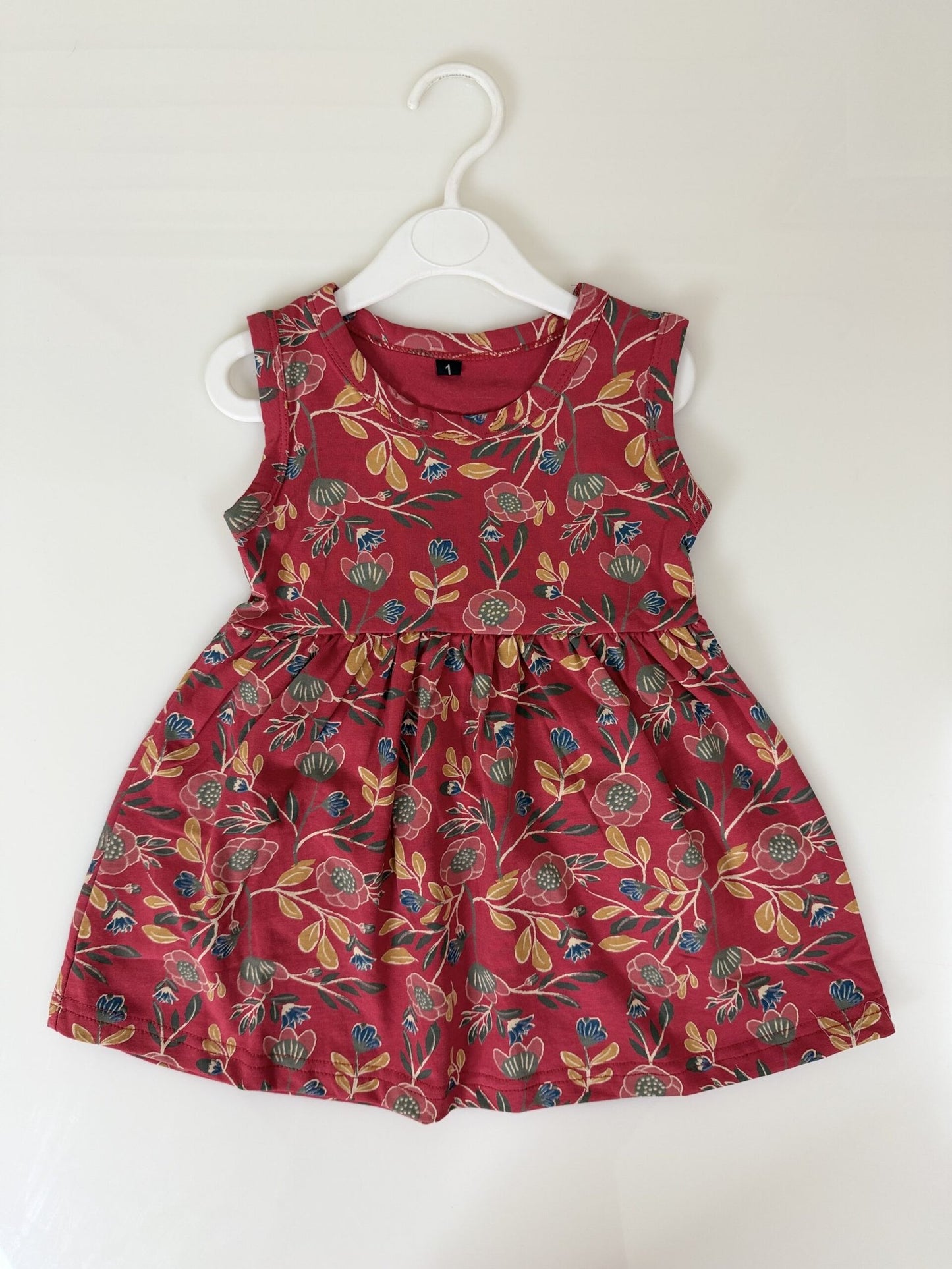 Rose Garden Floral Print Sleeveless Frock