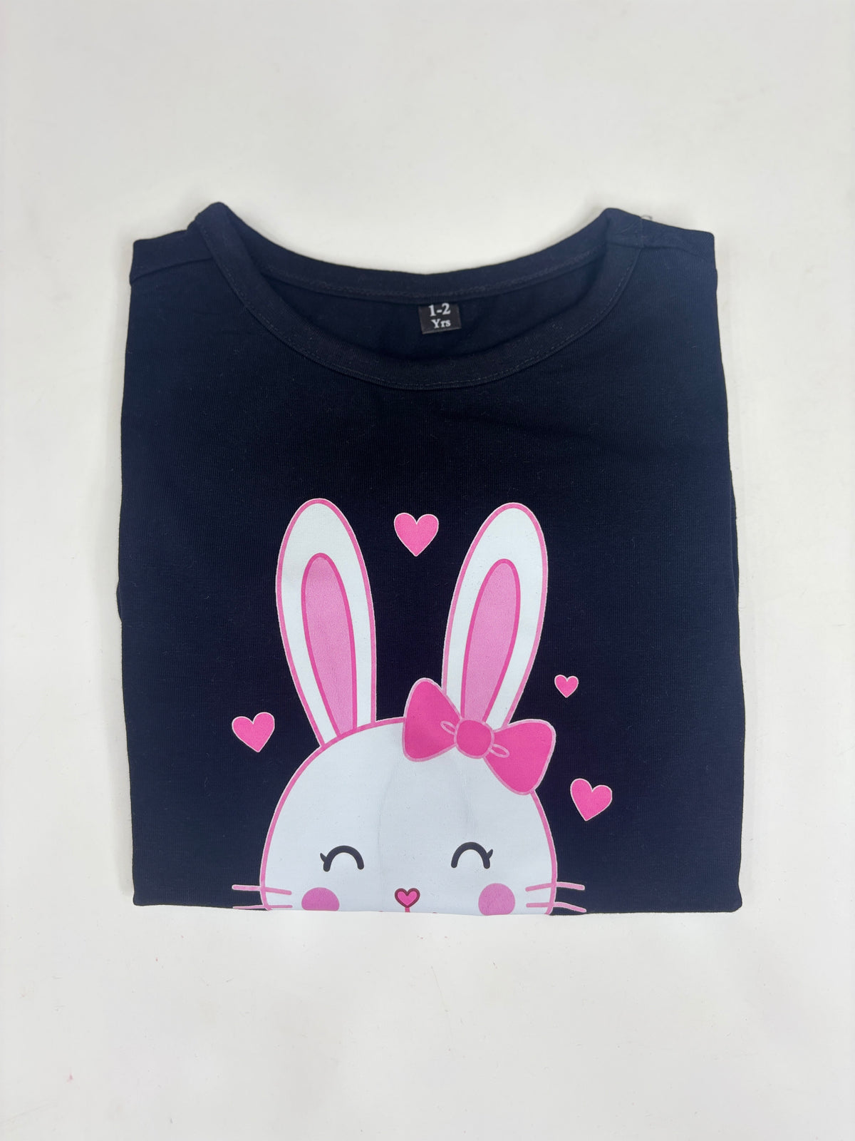 Navy Blue Bunny Frill Girls Top & Jeans