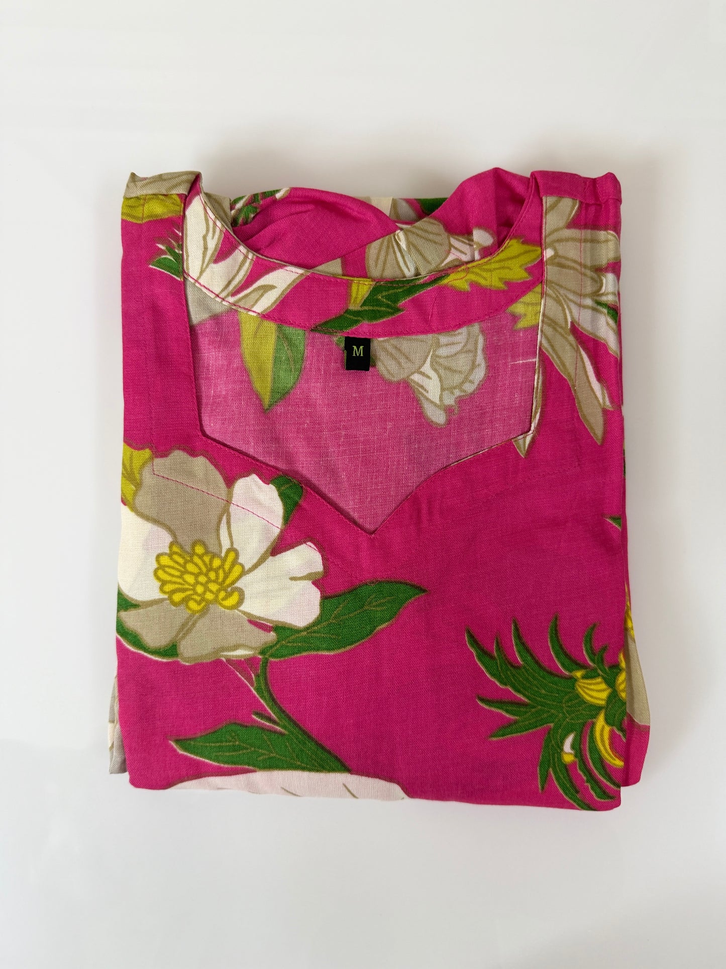 Floral Print Pink Outdoor Wear Frock