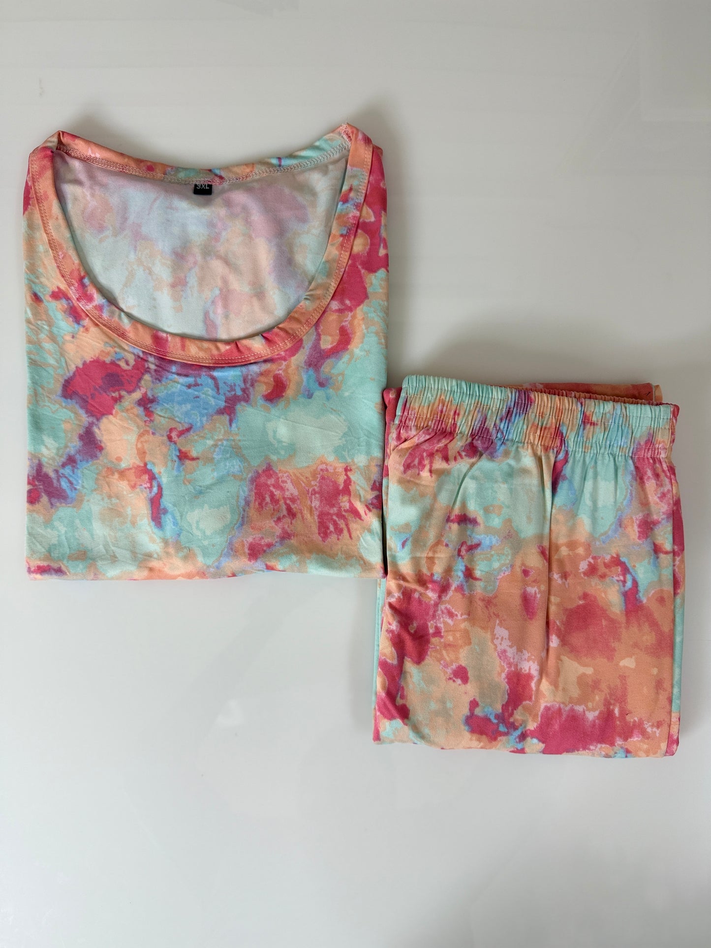 Pastel Tie-Dye Printed T-Shirt and Palazzo Set
