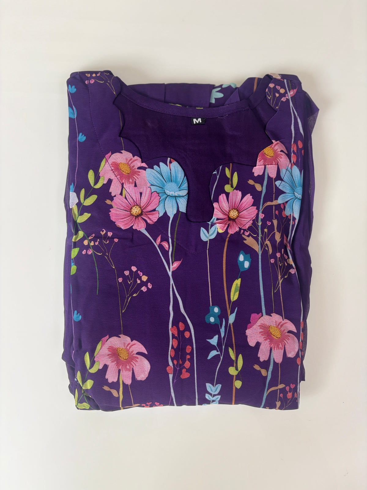 Royal Purple Floral Georgette Non-Feeding Maxi