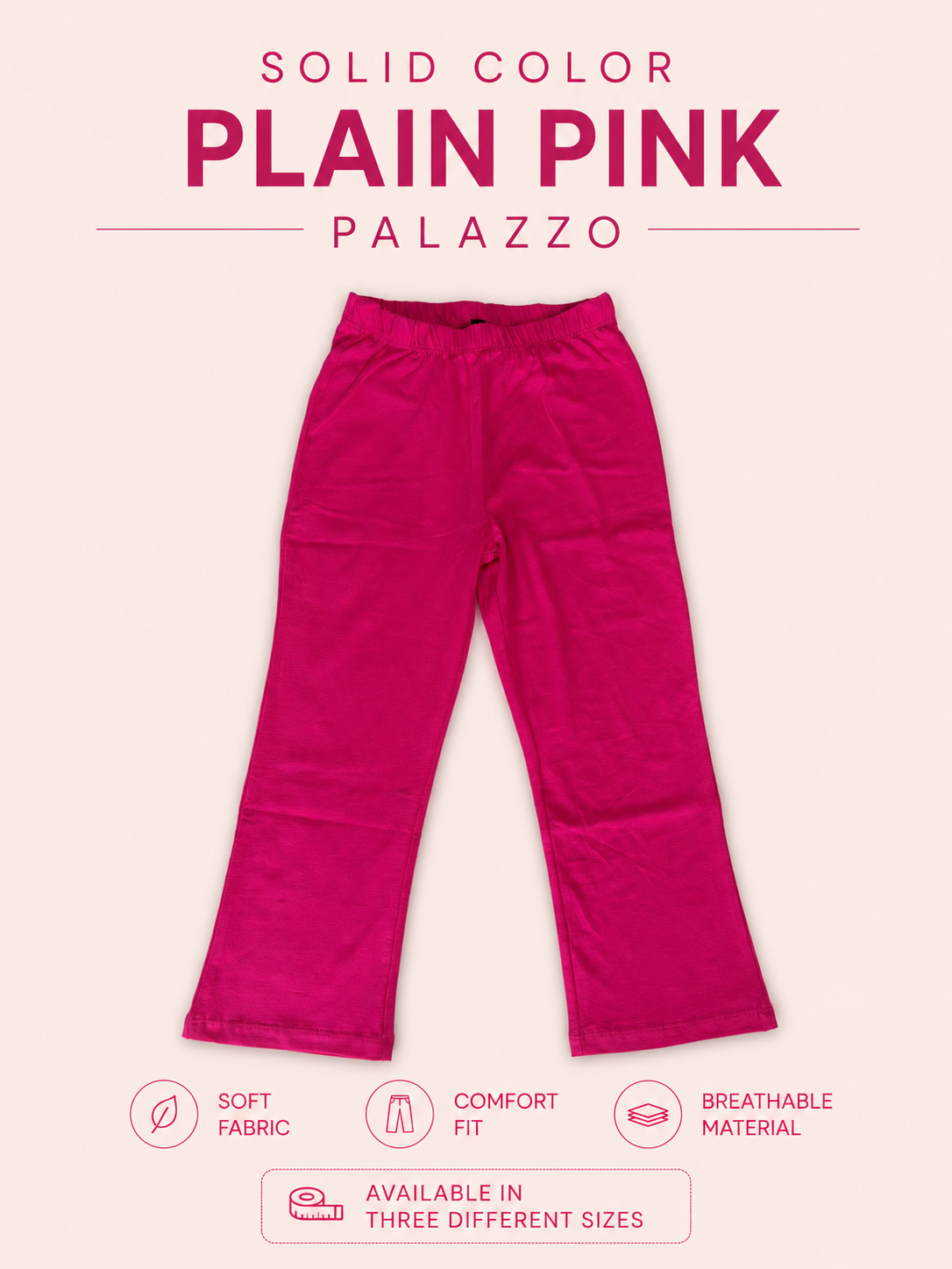Solid Pink Color Palazzo