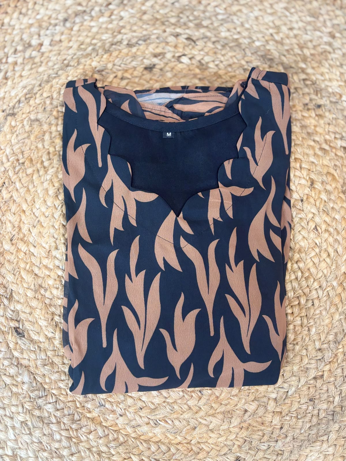 Brown Leafy Printed Georgette Non Feeding Maxi