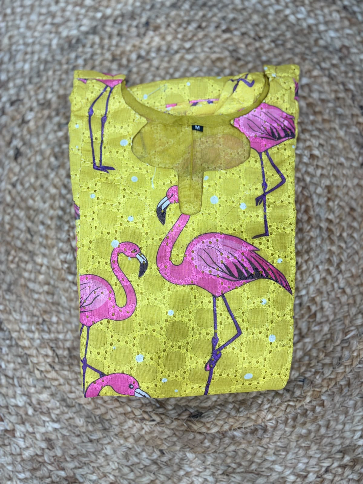 Yellow Swan Printed Hakoba Feeding Maxi