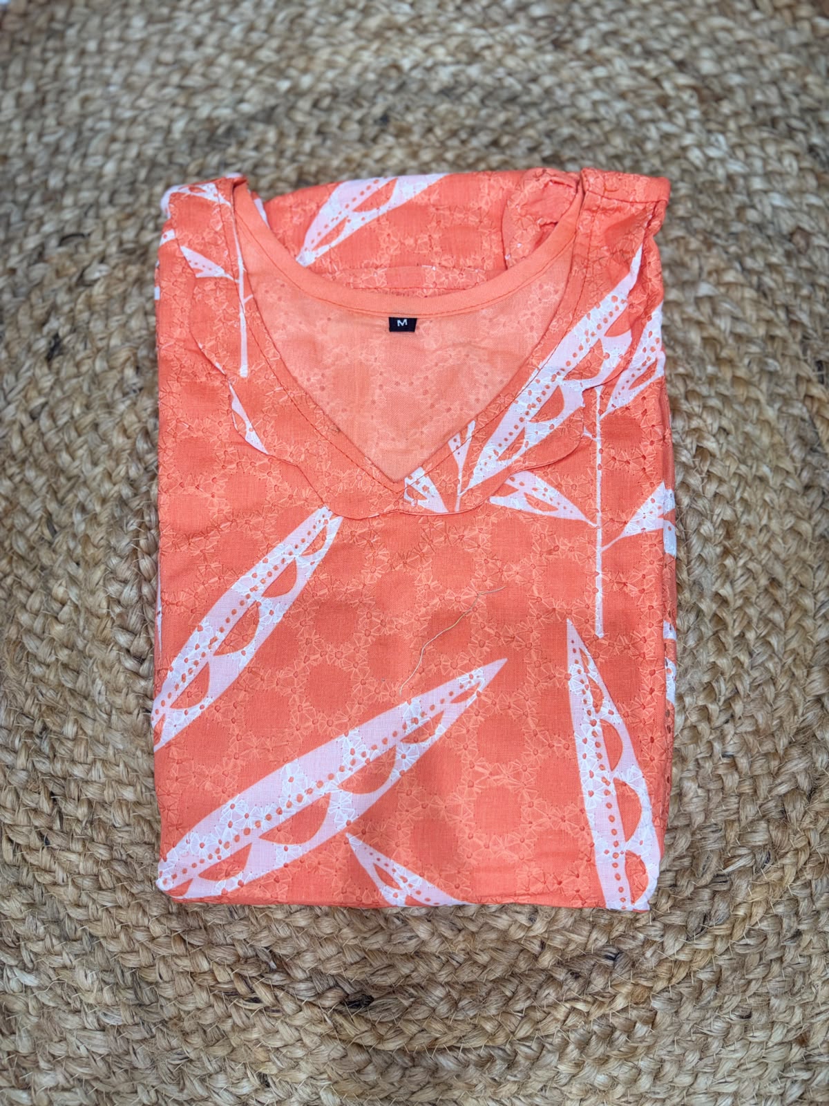 Orange Leafy Printed Hakoba Non-feeding Maxi