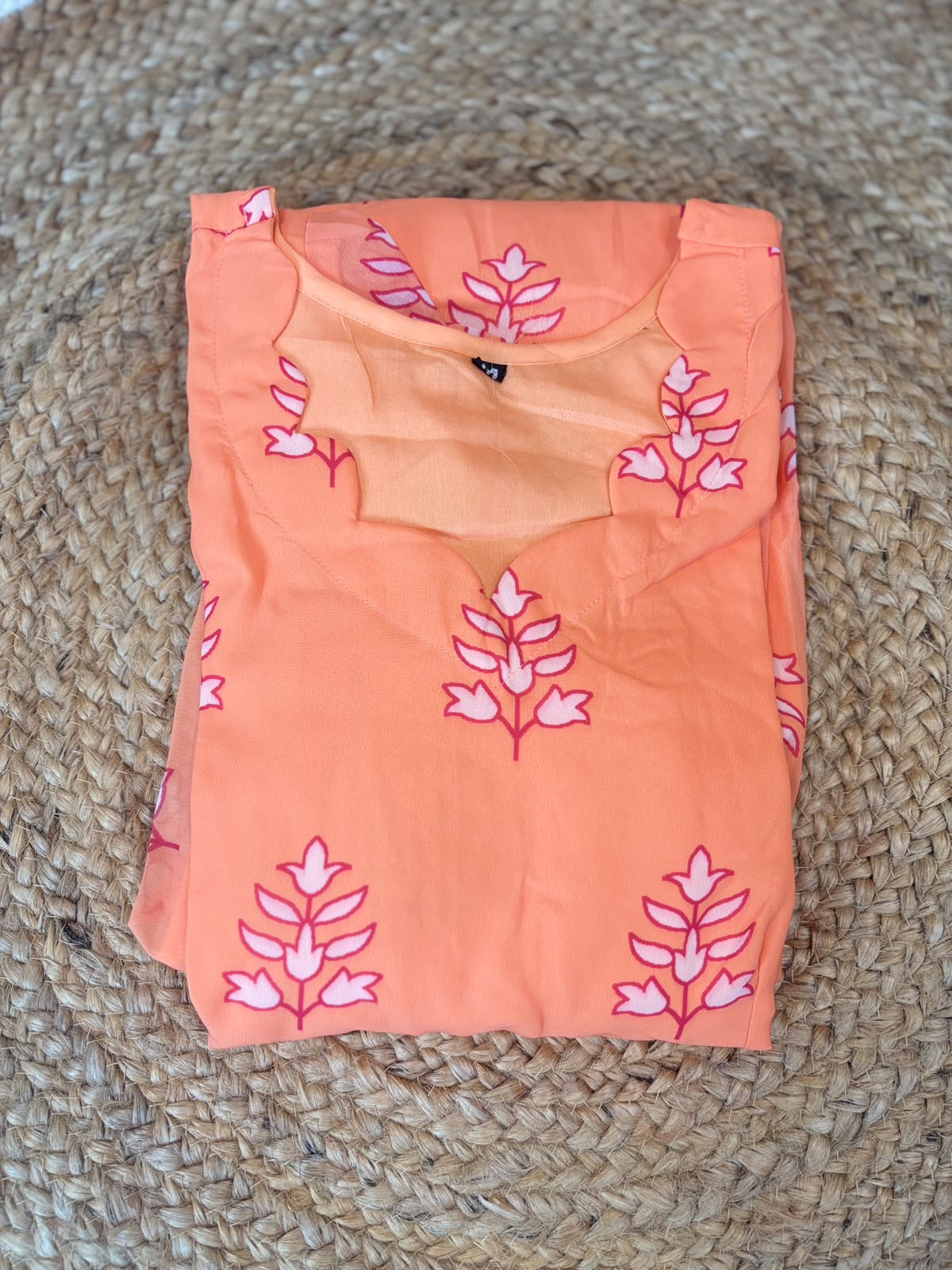 Orange Leafy Printed Georgette Non Feeding Maxi