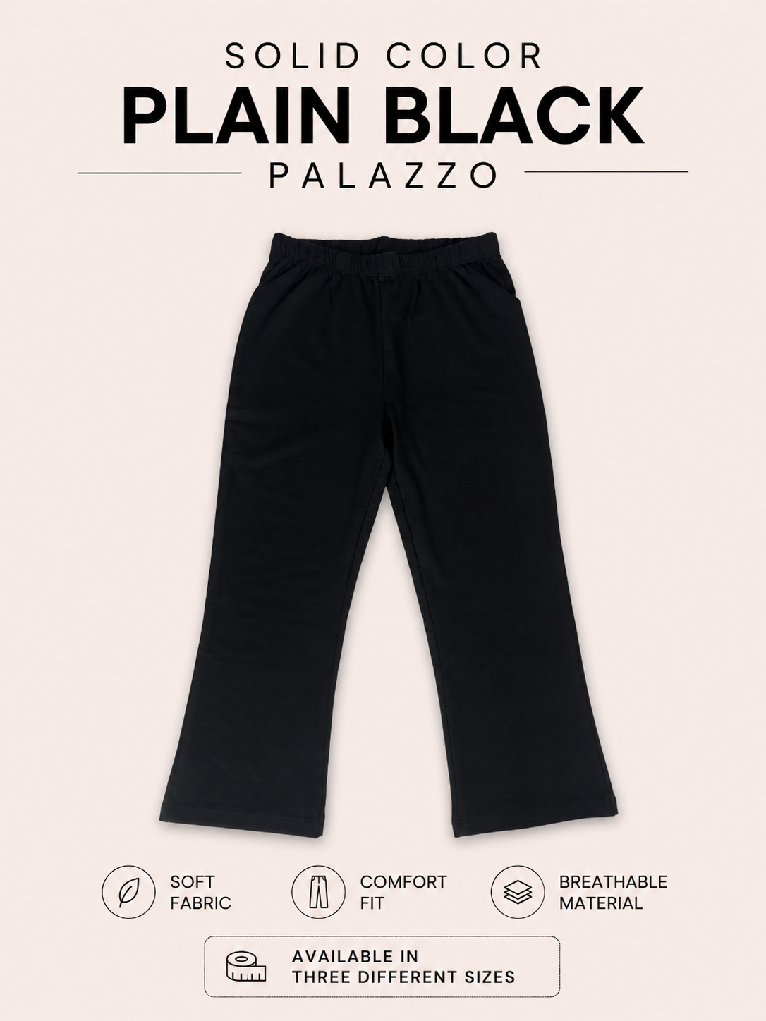 Solid Black Color Palazzo