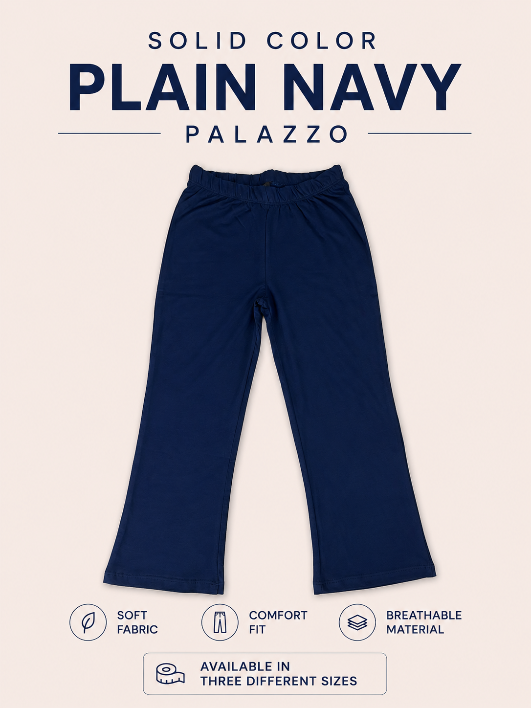 Solid Navy Color Palazzo