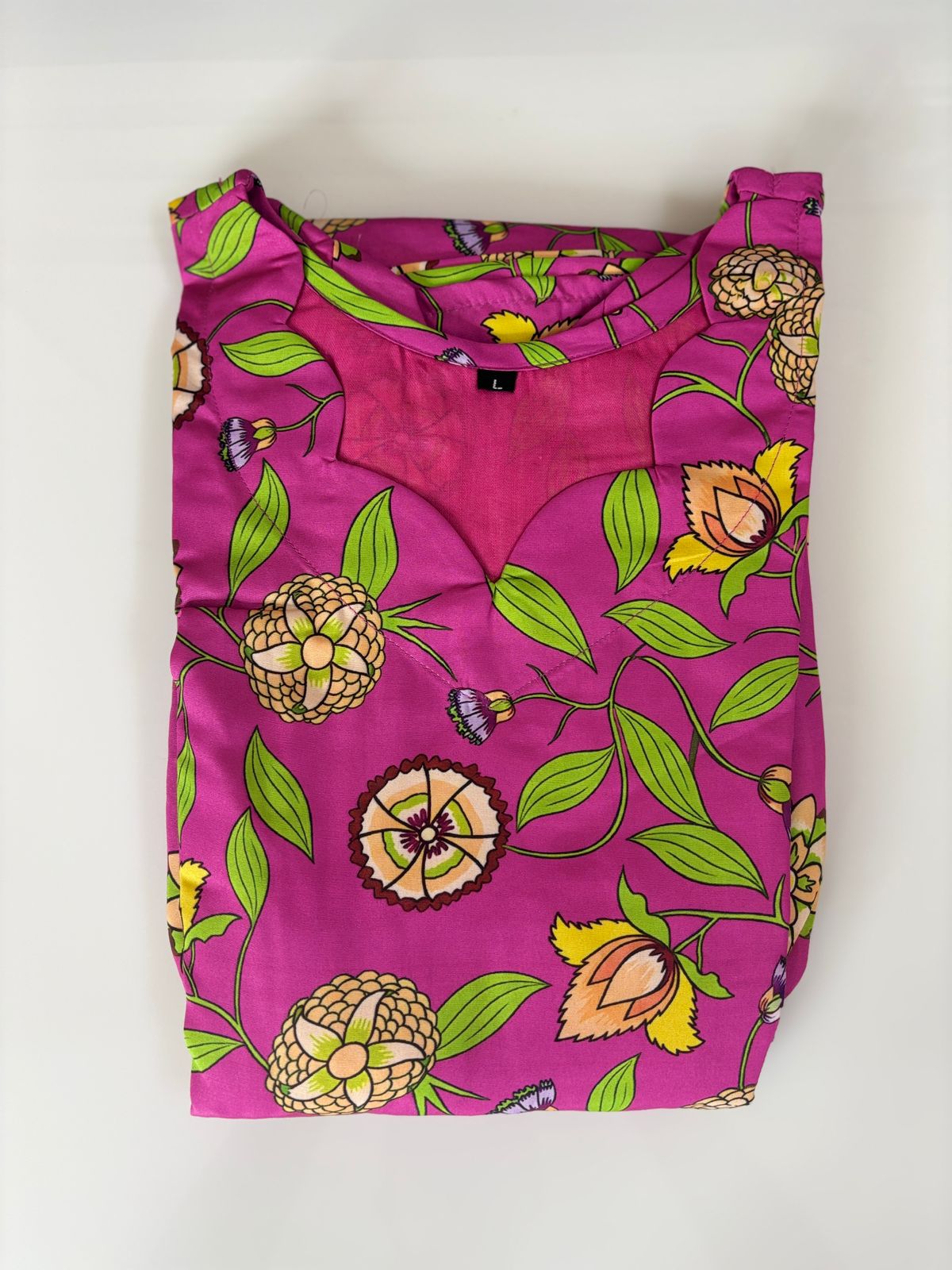 Pink Floral Print Blended cotton Non Feeding Maxi
