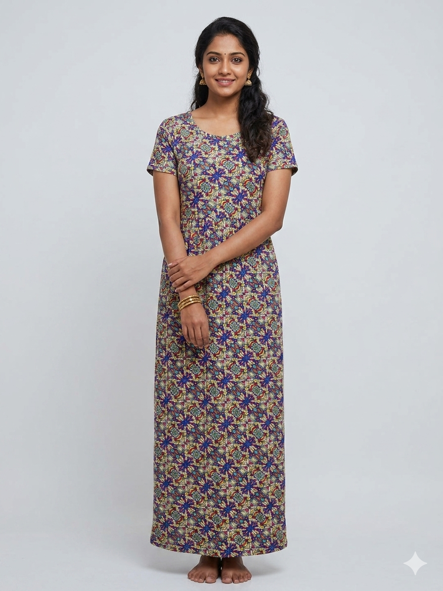 Multicolor Mandala Print Lounge Frock