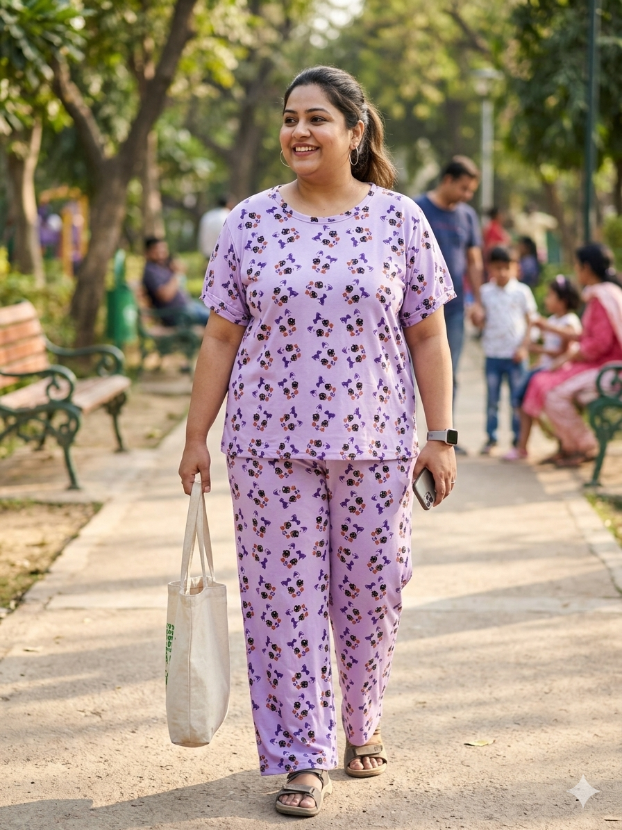 Lavender Minnie Print T-Shirt and Palazzo Set