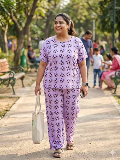 Lavender Minnie Print T-Shirt and Palazzo Set