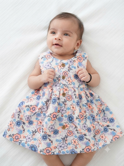 Blossom Print Cotton Baby Girl Frock