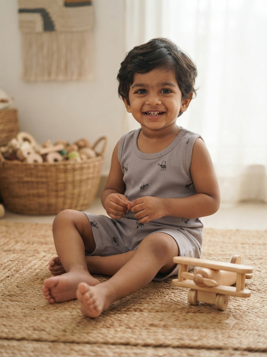 Misty Robot Kids Sleeveless Co-ord Set