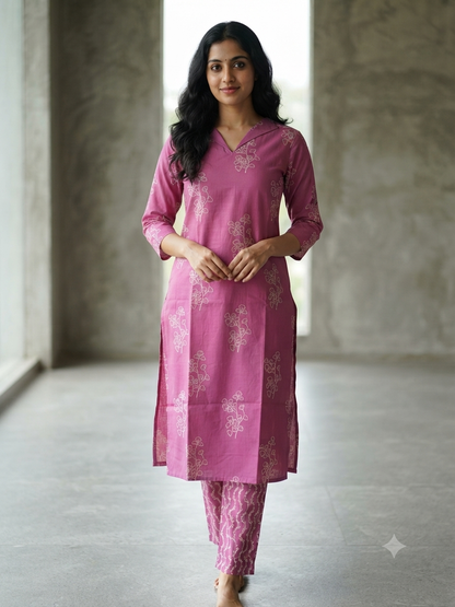 Rose Pink Floral Print Co-ords