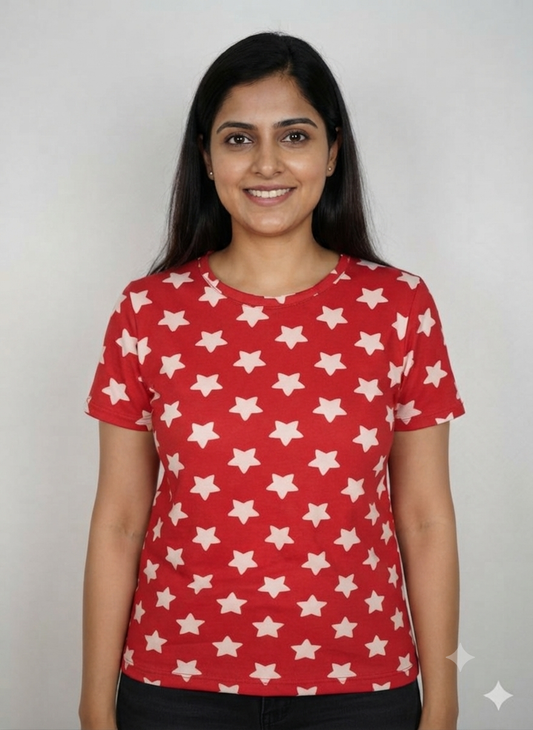 Red Star Print Women’s T-Shirt