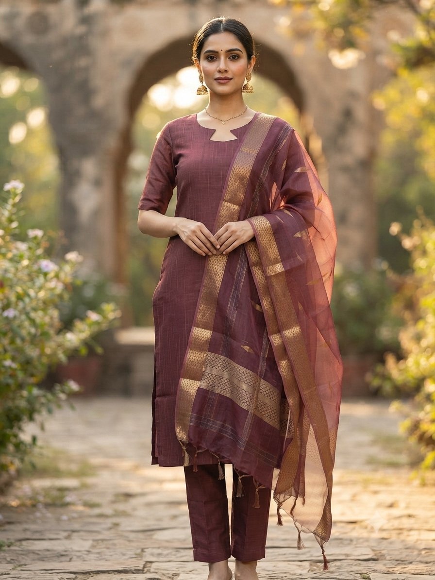 Mulberry Grace Cotton Silk Kurta Set