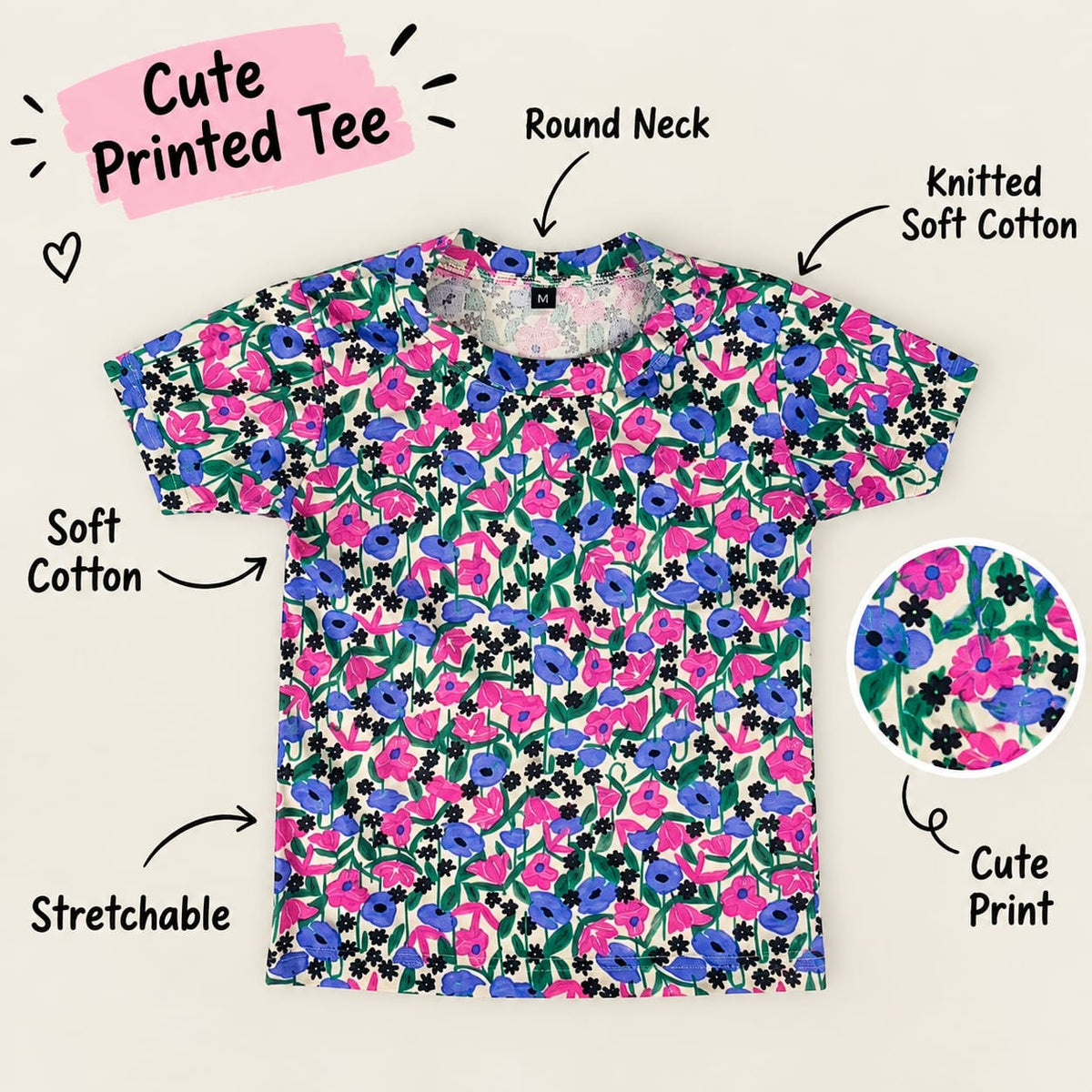 Multicolor Printed Kids Tshirt Combo Pack Of 3